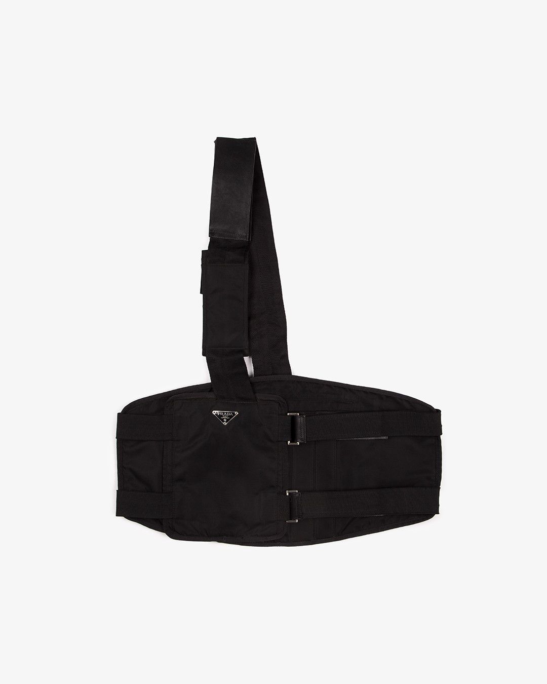 image of Prada 1999 Nylon Crossbody Chest Rig in Black, Men's