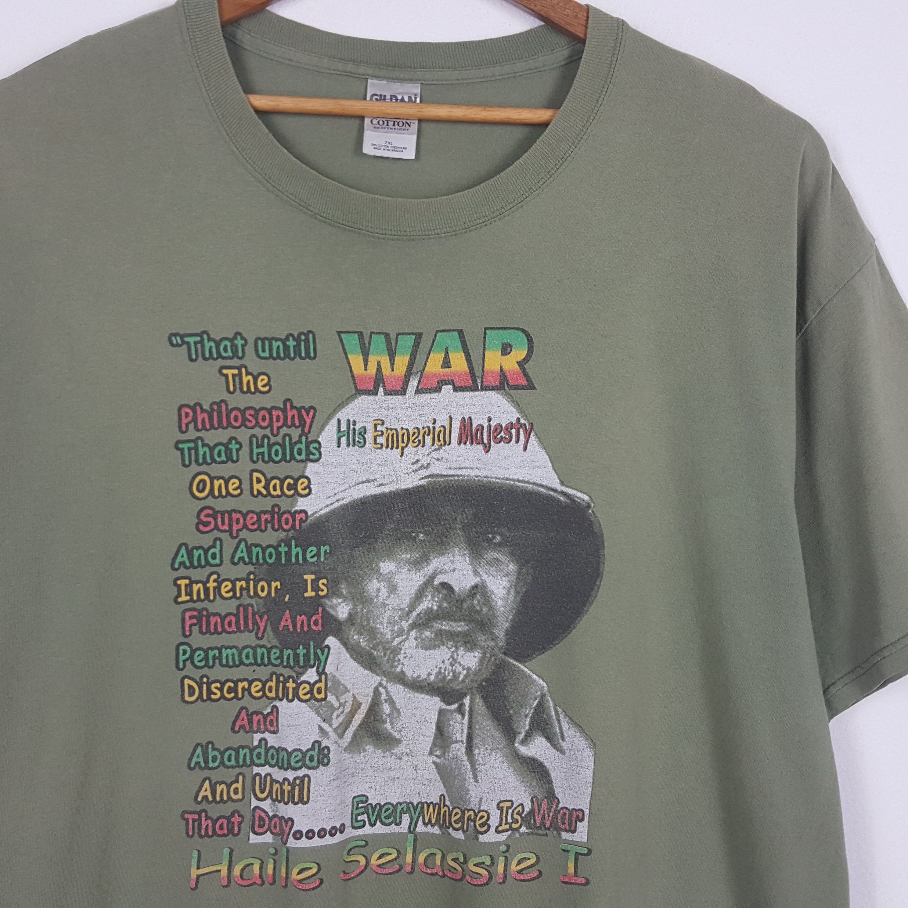 Rap Tees × Vintage Vintage HAILE SELASSIE I Emperor of Ethiopia about WAR Tees Size US XXL / EU 58 / 5 - 3 Thumbnail