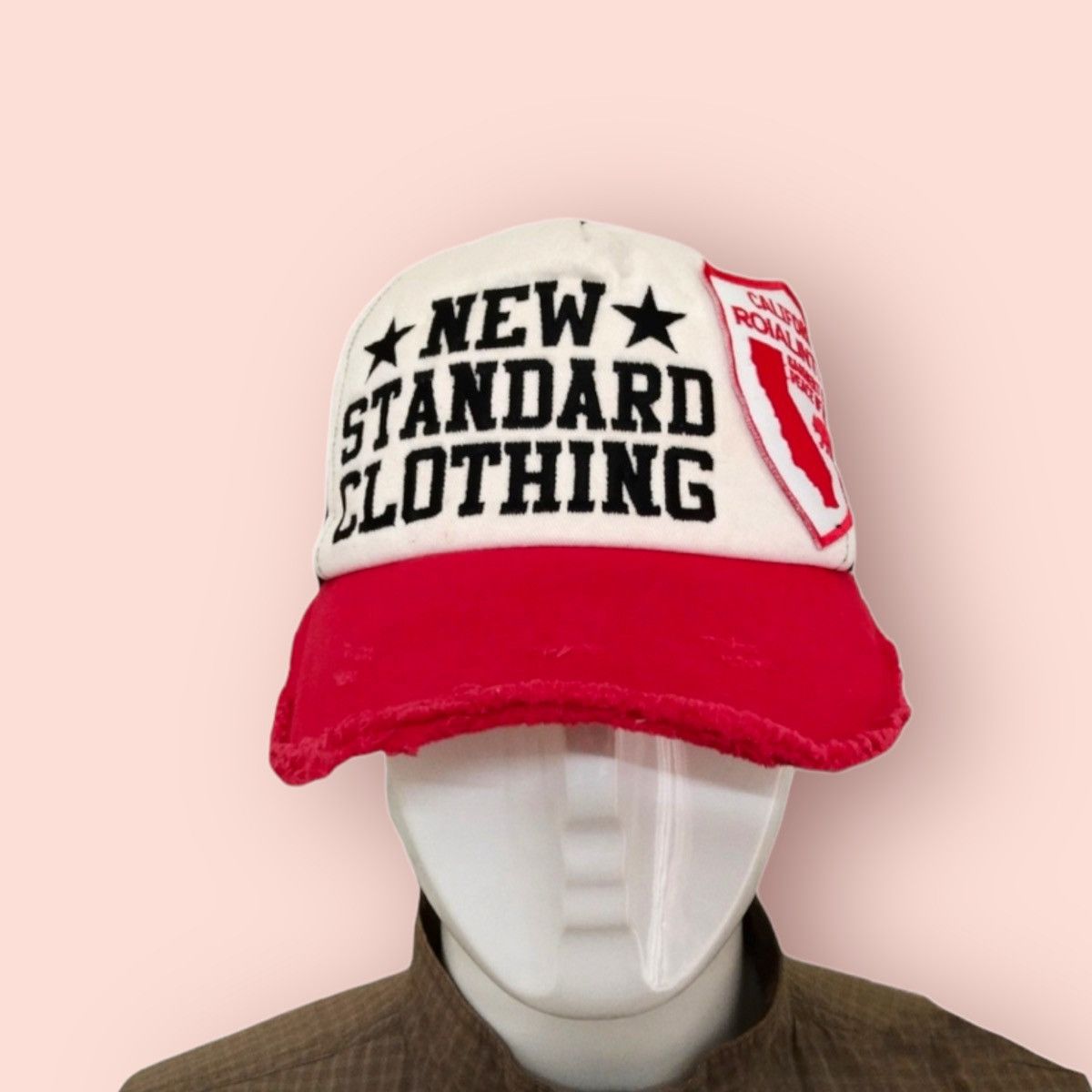 Japanese Brand 🔥NEW STANDARD CLOTHING🔥 DISTRESSED TRUCKER SNAPBACK Size ONE SIZE - 4 Thumbnail
