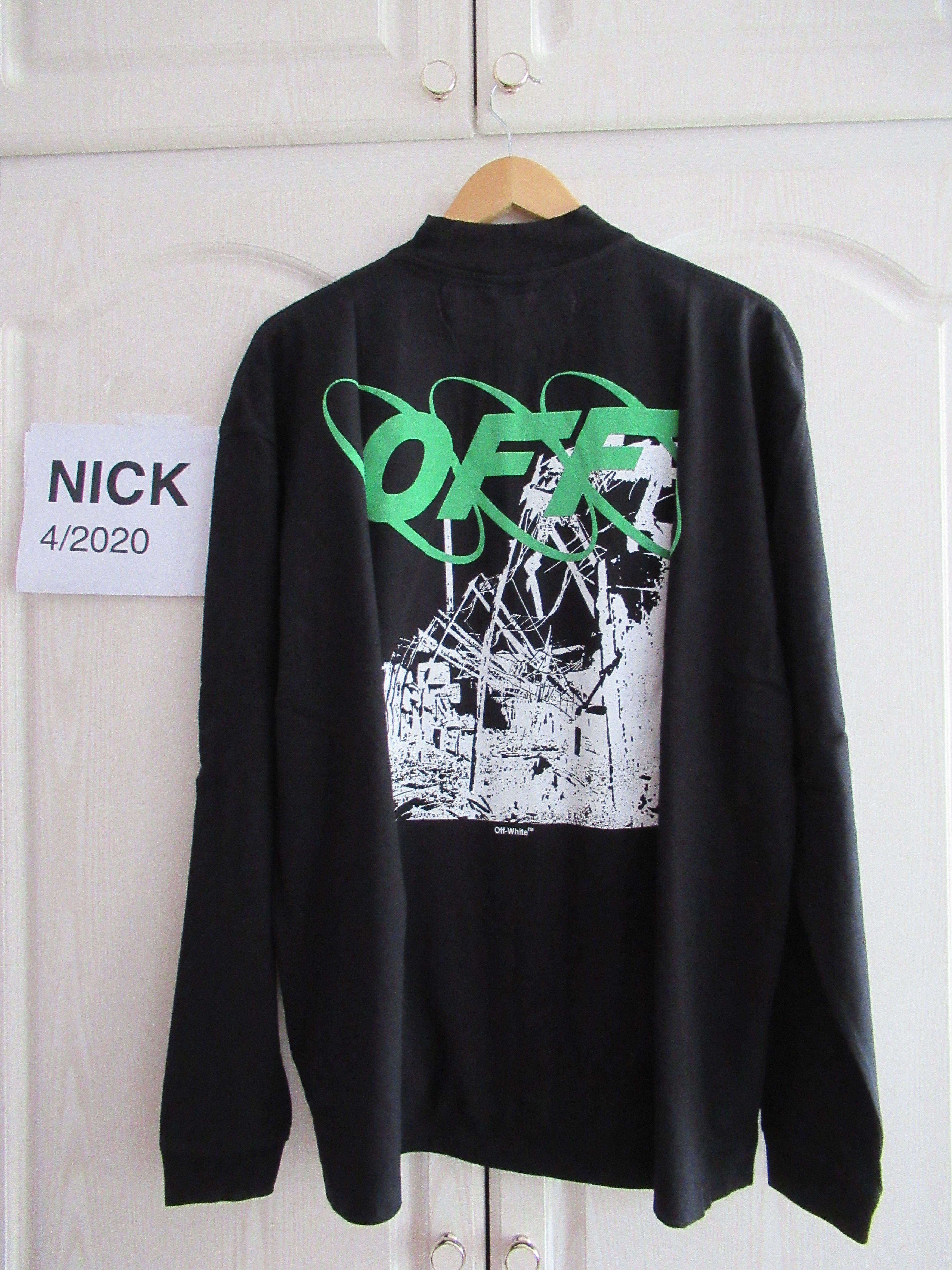 image of Off White Ruined Factory Long Sleeve Black Medium, Men's