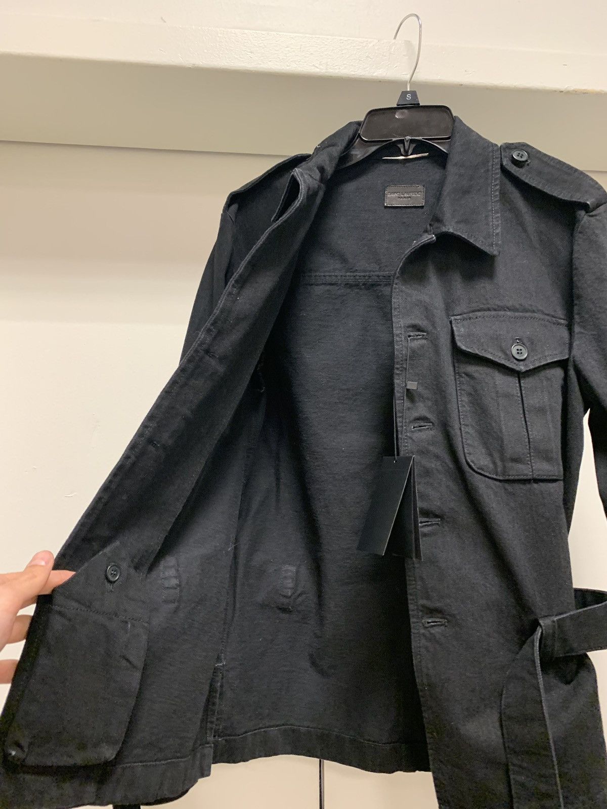 Saint Laurent Paris Black Multi Pocket Outerwear with Belt Size US M / EU 48-50 / 2 - 12 Thumbnail