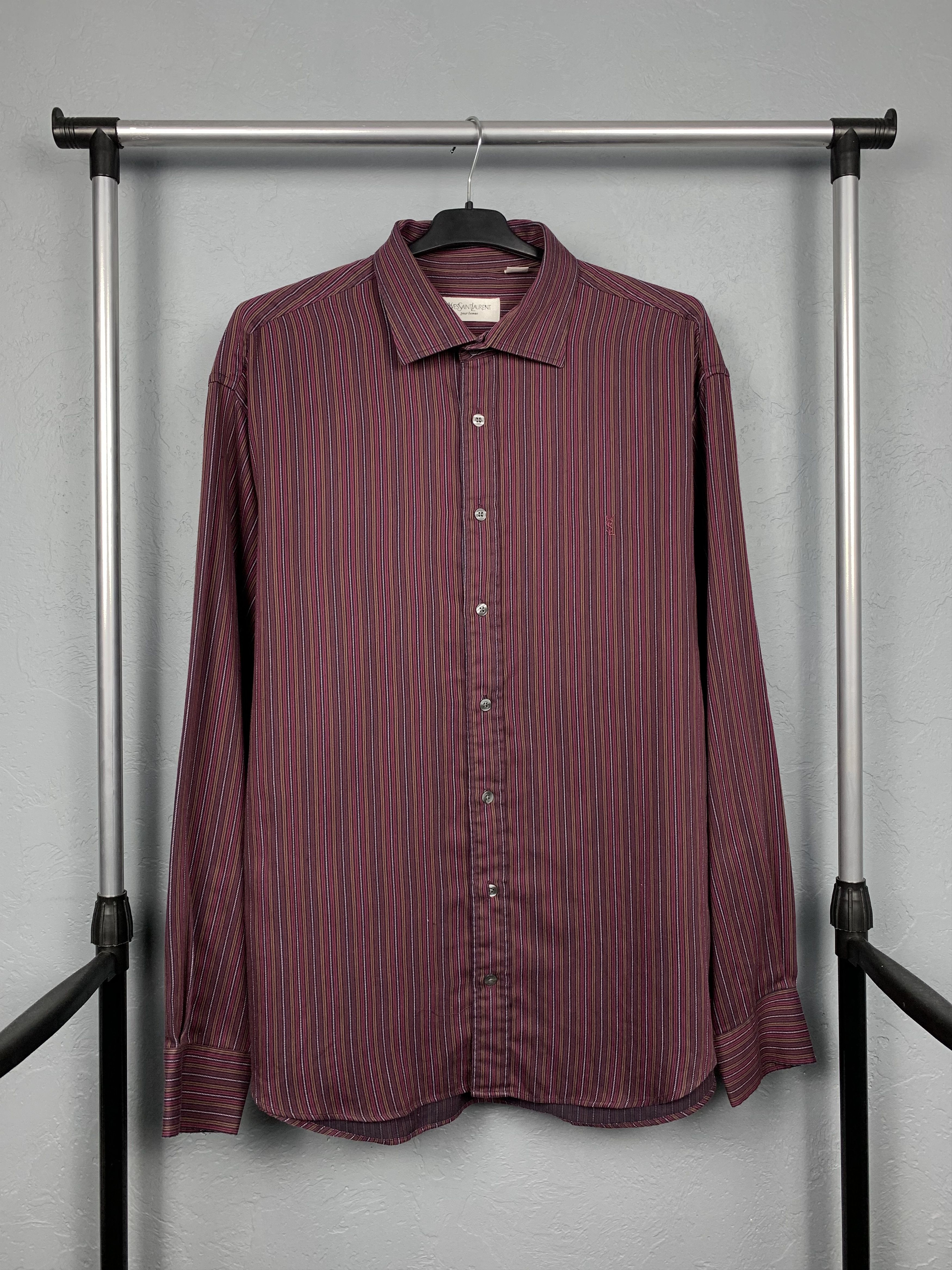 Yves Saint Laurent Yves Saint Laurent YSL Mens Long Sleeve Shirt Size US XL / EU 56 / 4 - 1 Thumbnail