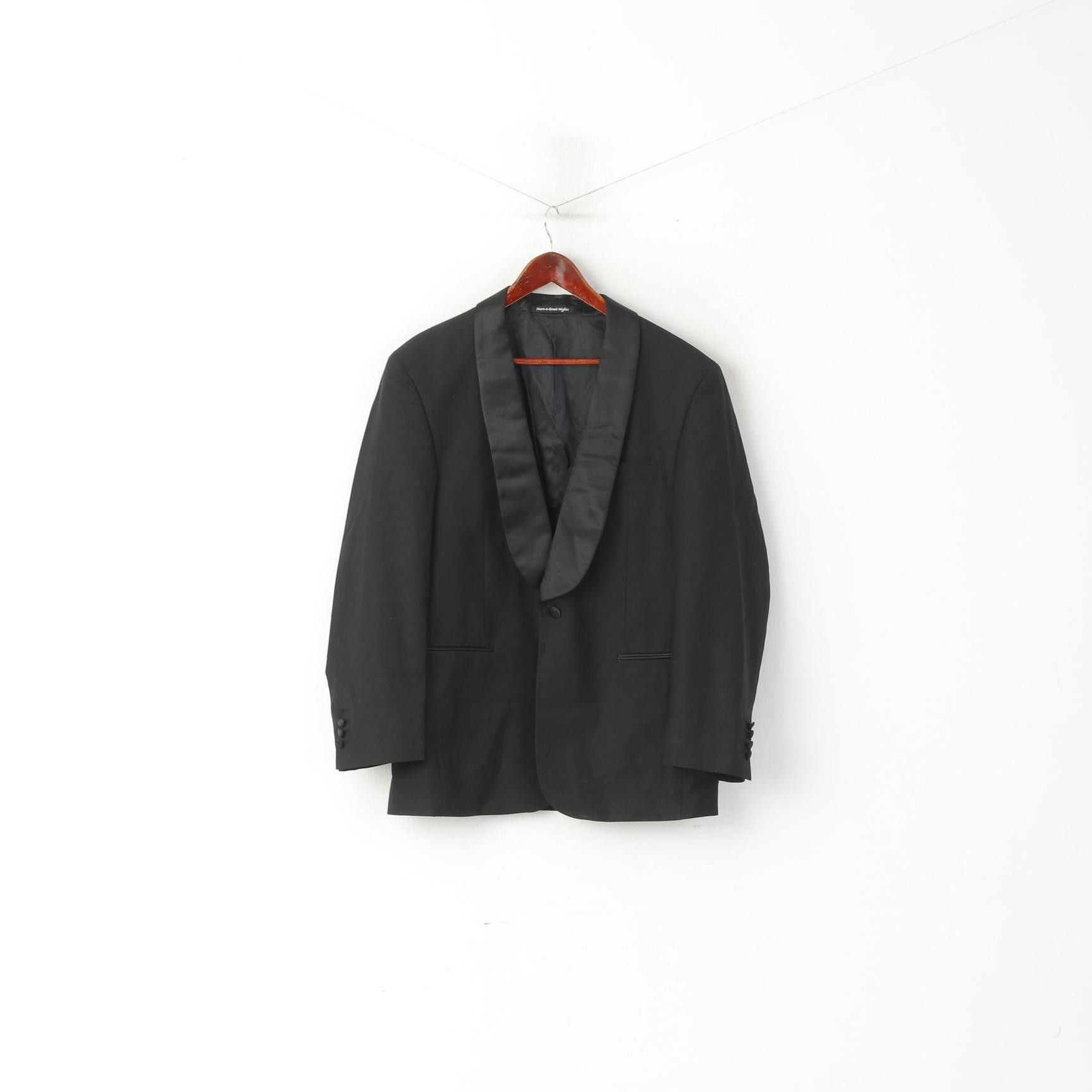 Vintage Piet Zoomers Men 25 40 Blazer Black Single Breasted 6134 Size 40R - 1 Thumbnail