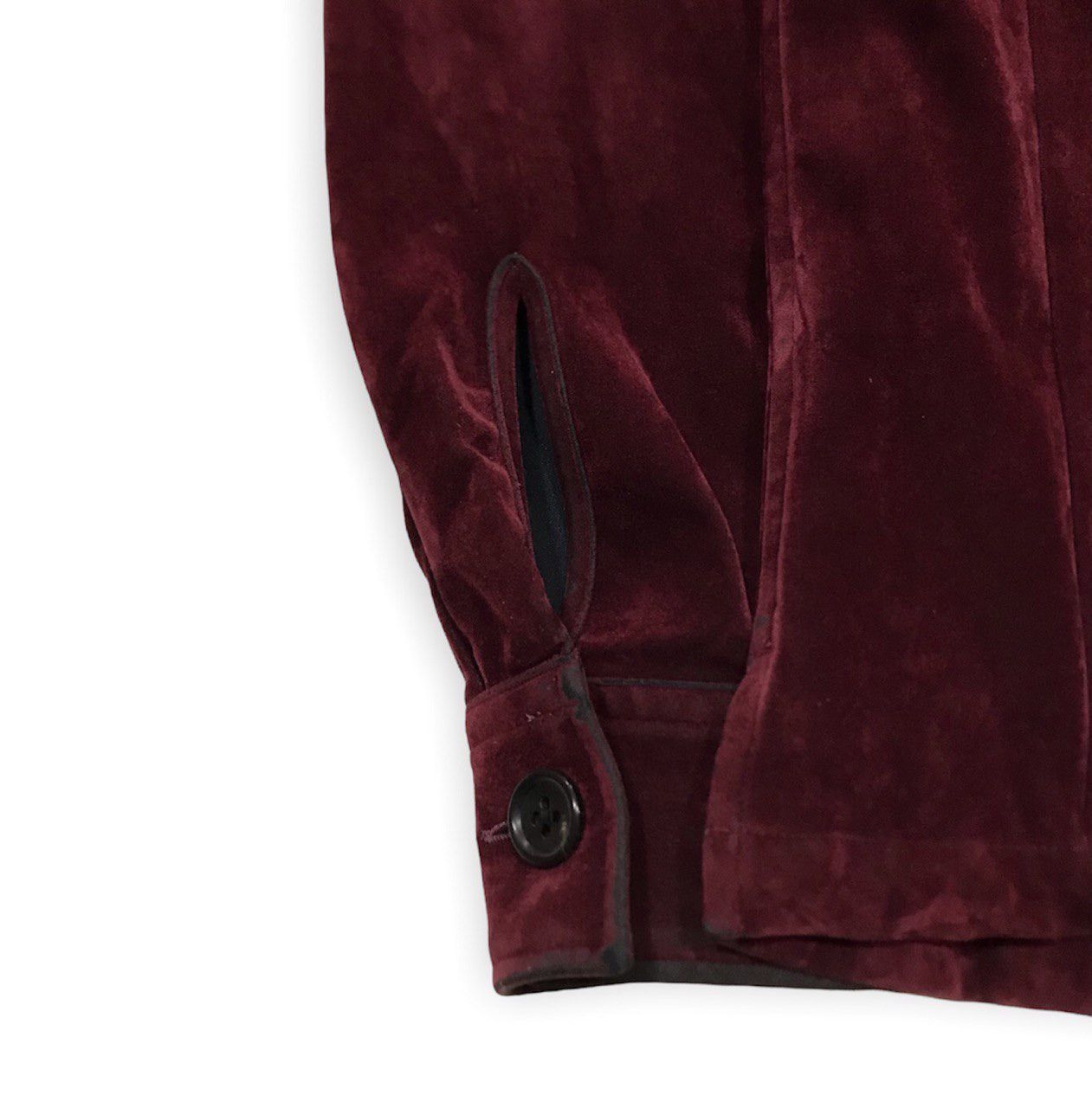 5351 POUR LES HOMMES Burgundy Velvet Shirt Size US M / EU 48-50 / 2 - 5 Thumbnail
