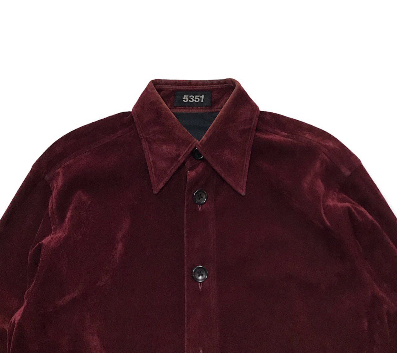 5351 POUR LES HOMMES Burgundy Velvet Shirt Size US M / EU 48-50 / 2 - 3 Thumbnail