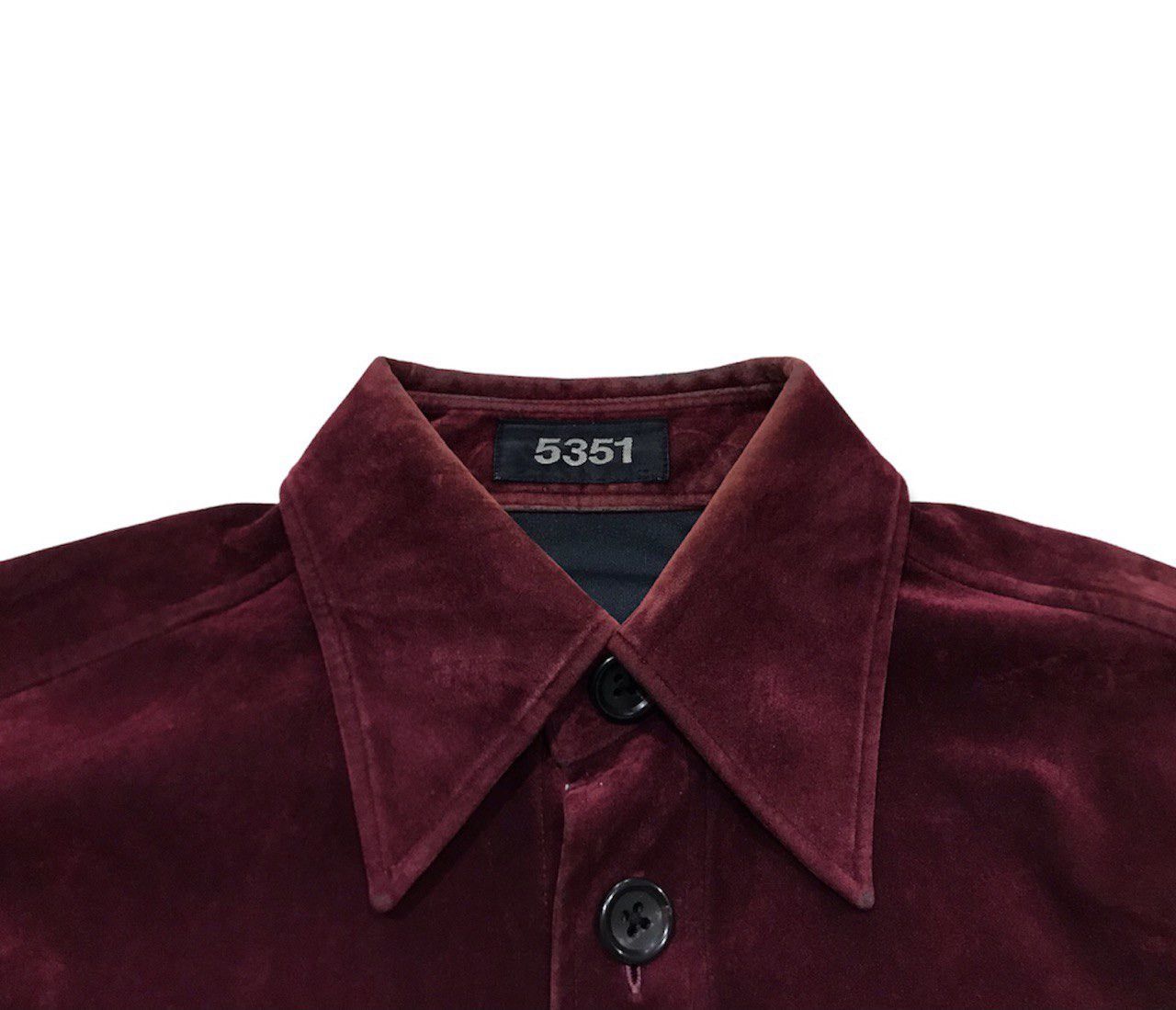 5351 POUR LES HOMMES Burgundy Velvet Shirt Size US M / EU 48-50 / 2 - 4 Thumbnail
