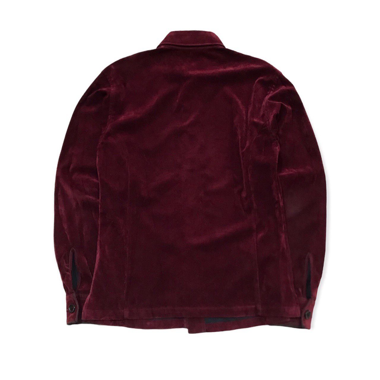5351 POUR LES HOMMES Burgundy Velvet Shirt Size US M / EU 48-50 / 2 - 2 Thumbnail