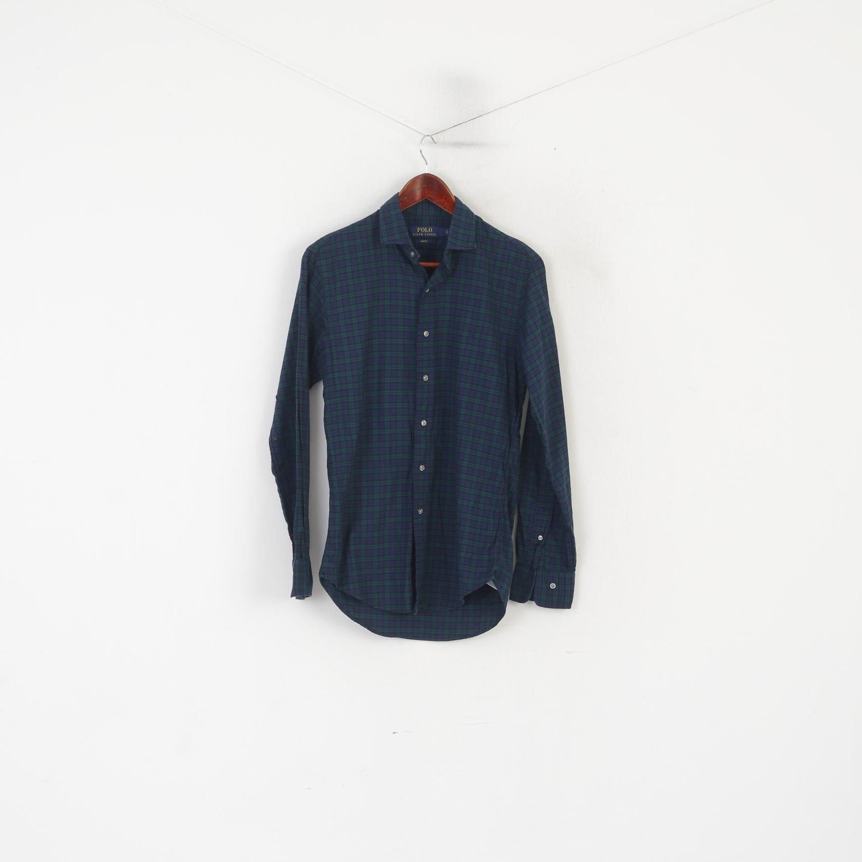 Polo Ralph Lauren Polo Ralph Lauren Men S Casual Shirt Navy Cotton Check 6135 Size US S / EU 44-46 / 1 - 1 Thumbnail