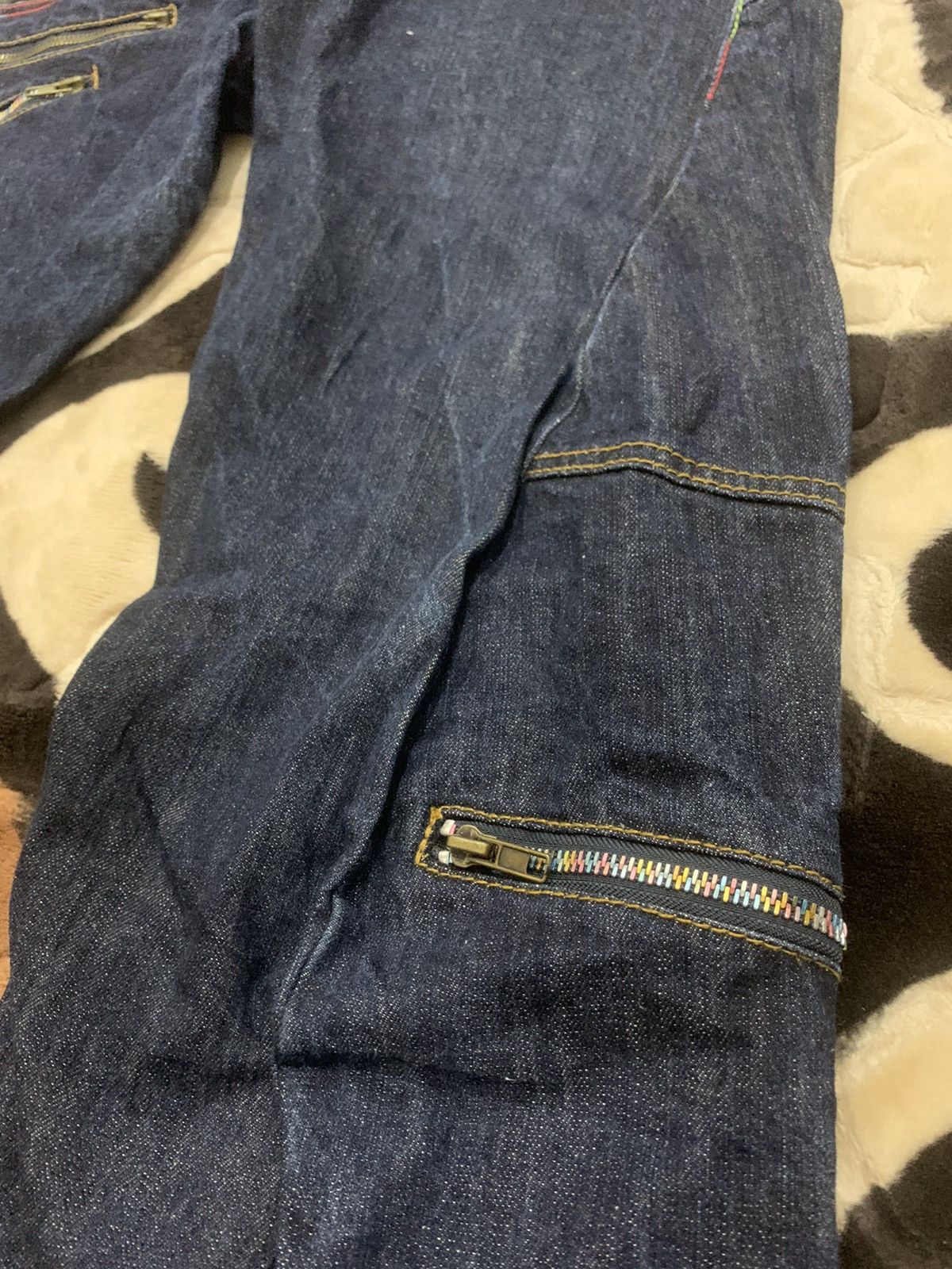 Designer × Japanese Brand × Seditionaries BREATH MINT Glen Plaid Double Waist Multipocket Denim Jeans Size US 33 - 8 Thumbnail