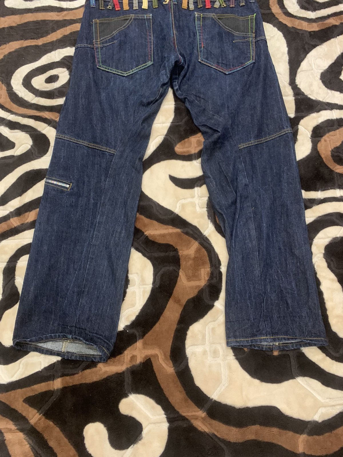 Designer × Japanese Brand × Seditionaries BREATH MINT Glen Plaid Double Waist Multipocket Denim Jeans Size US 33 - 12 Thumbnail