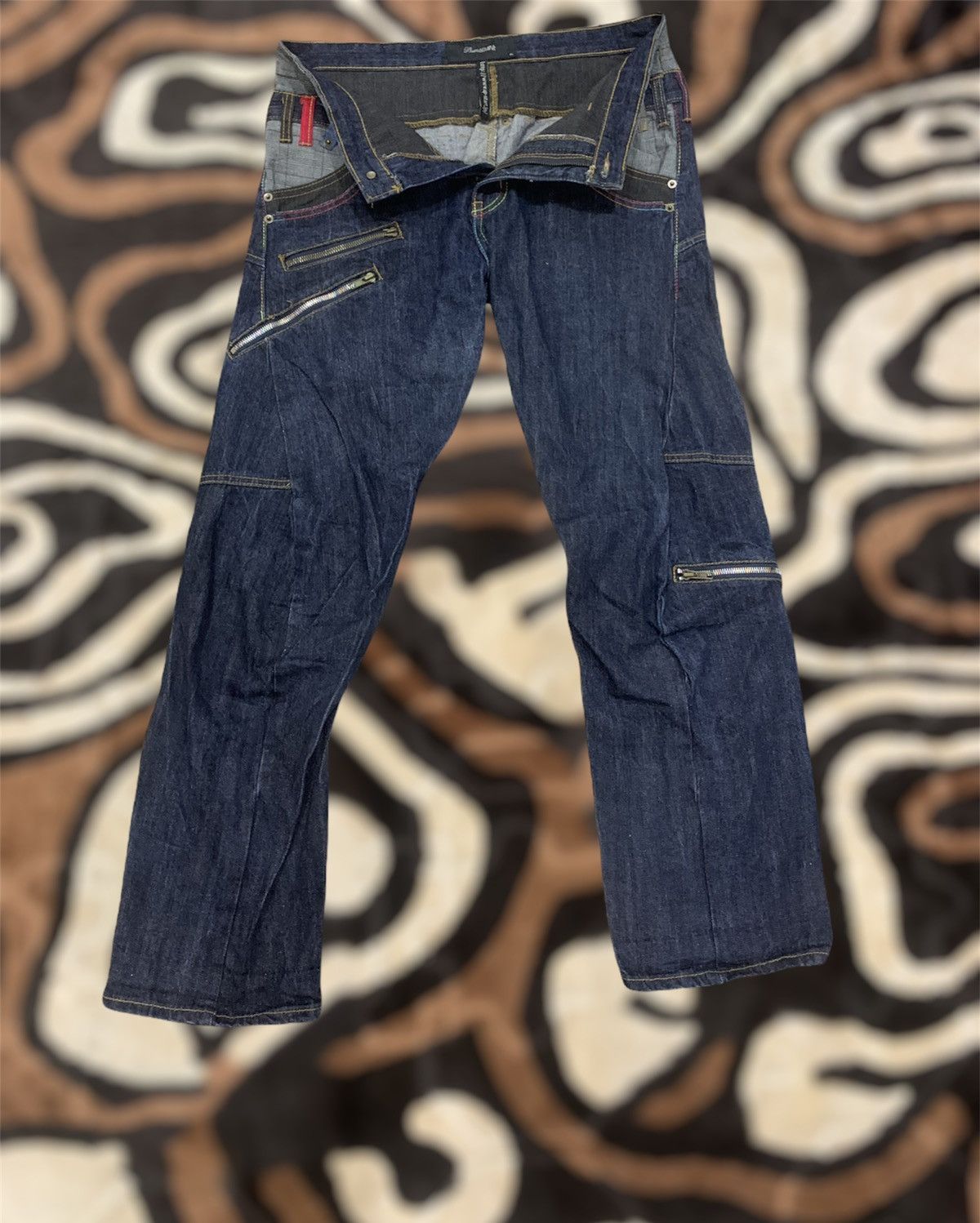 Designer × Japanese Brand × Seditionaries BREATH MINT Glen Plaid Double Waist Multipocket Denim Jeans Size US 33 - 3 Thumbnail