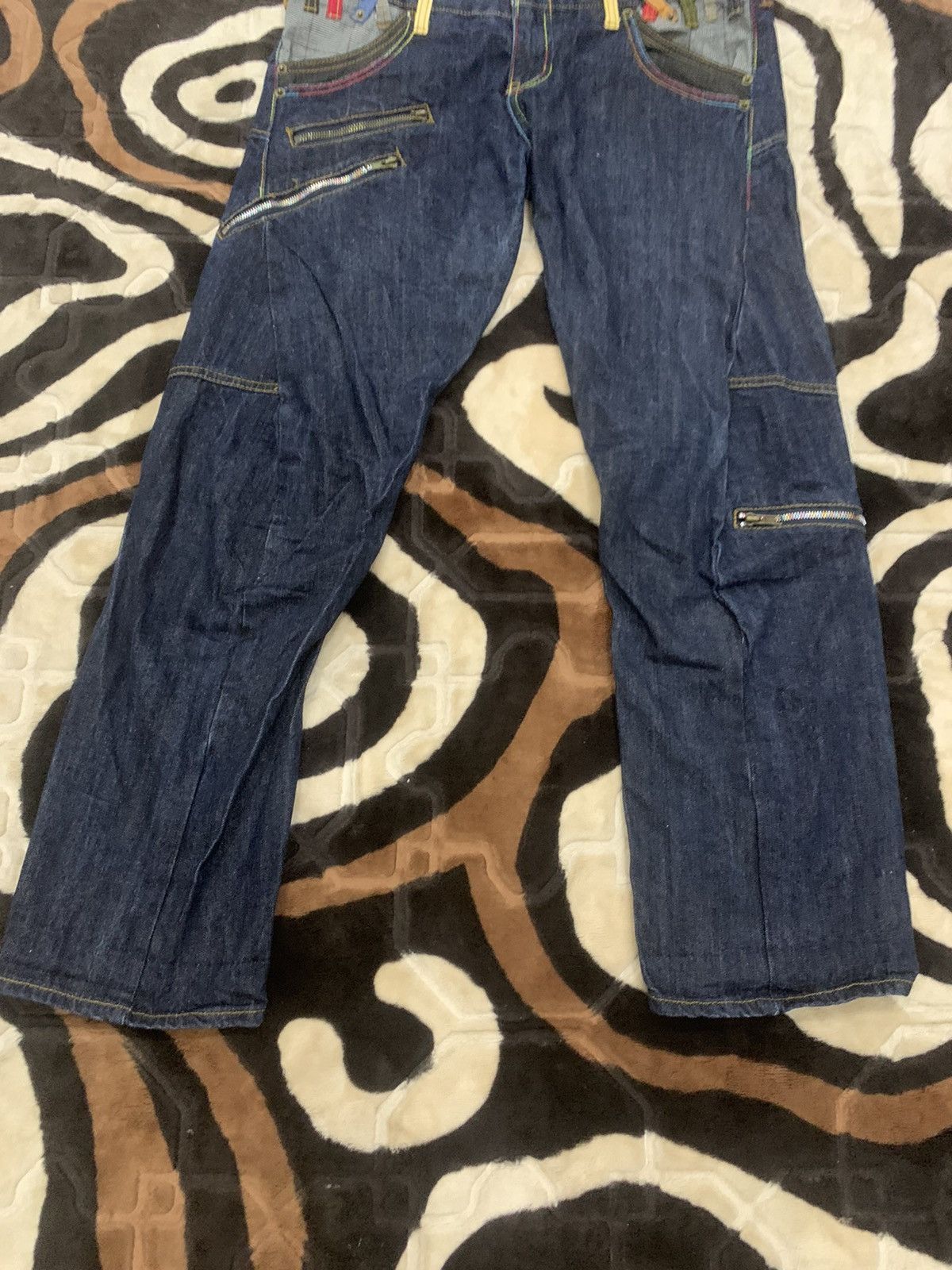 Designer × Japanese Brand × Seditionaries BREATH MINT Glen Plaid Double Waist Multipocket Denim Jeans Size US 33 - 5 Thumbnail