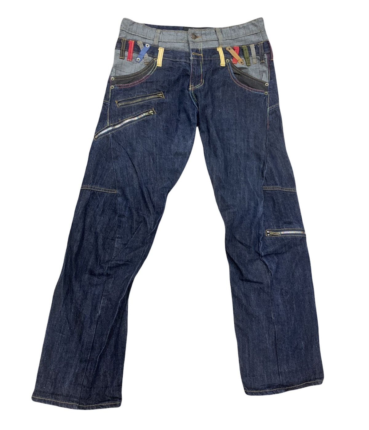 Designer × Japanese Brand × Seditionaries BREATH MINT Glen Plaid Double Waist Multipocket Denim Jeans Size US 33 - 1 Thumbnail