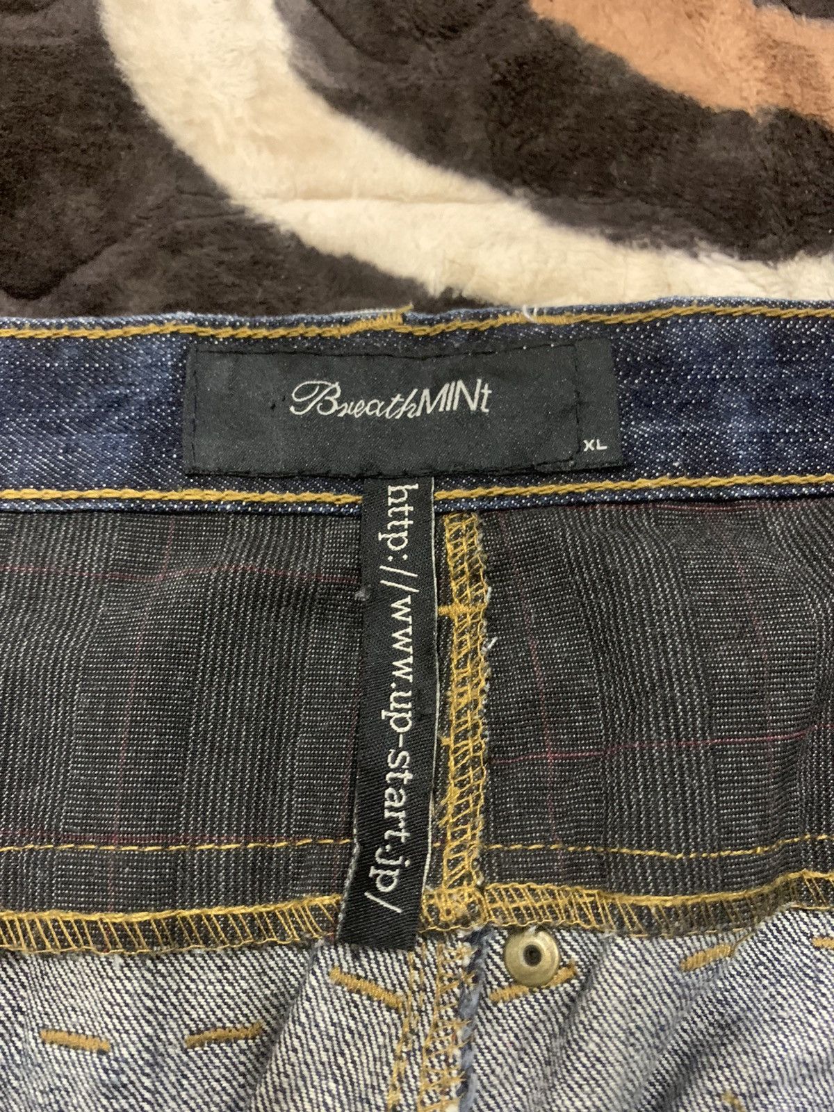 Designer × Japanese Brand × Seditionaries BREATH MINT Glen Plaid Double Waist Multipocket Denim Jeans Size US 33 - 18 Thumbnail