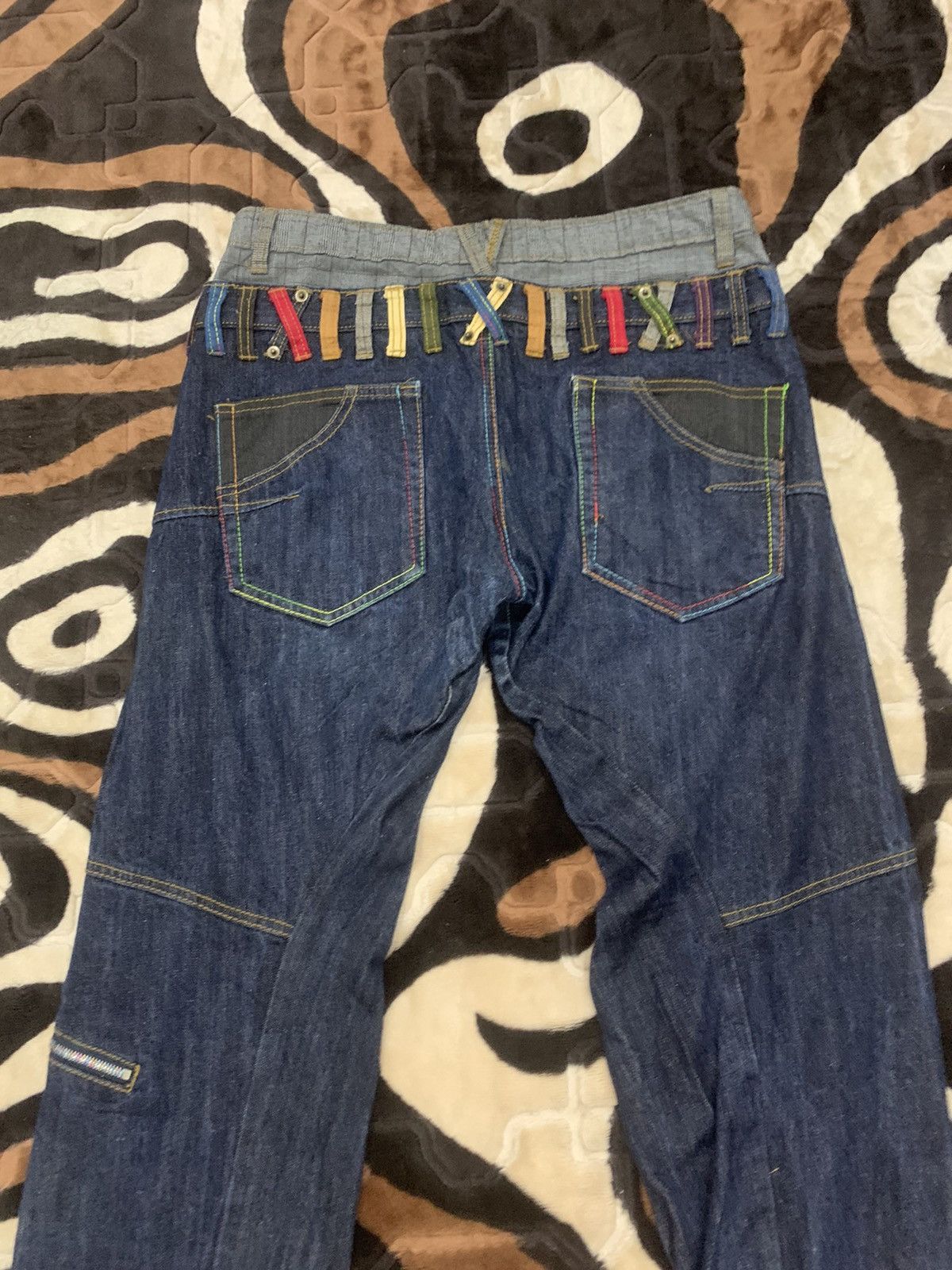 Designer × Japanese Brand × Seditionaries BREATH MINT Glen Plaid Double Waist Multipocket Denim Jeans Size US 33 - 11 Thumbnail