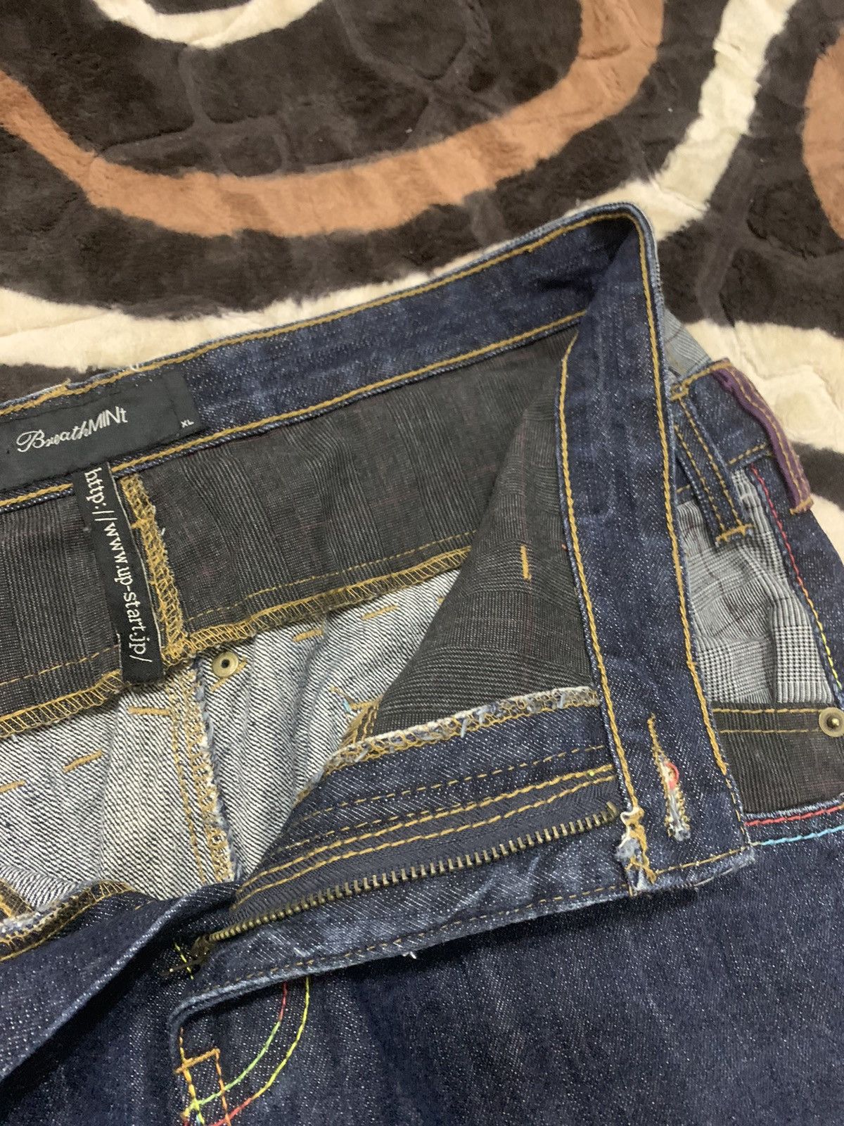 Designer × Japanese Brand × Seditionaries BREATH MINT Glen Plaid Double Waist Multipocket Denim Jeans Size US 33 - 17 Thumbnail