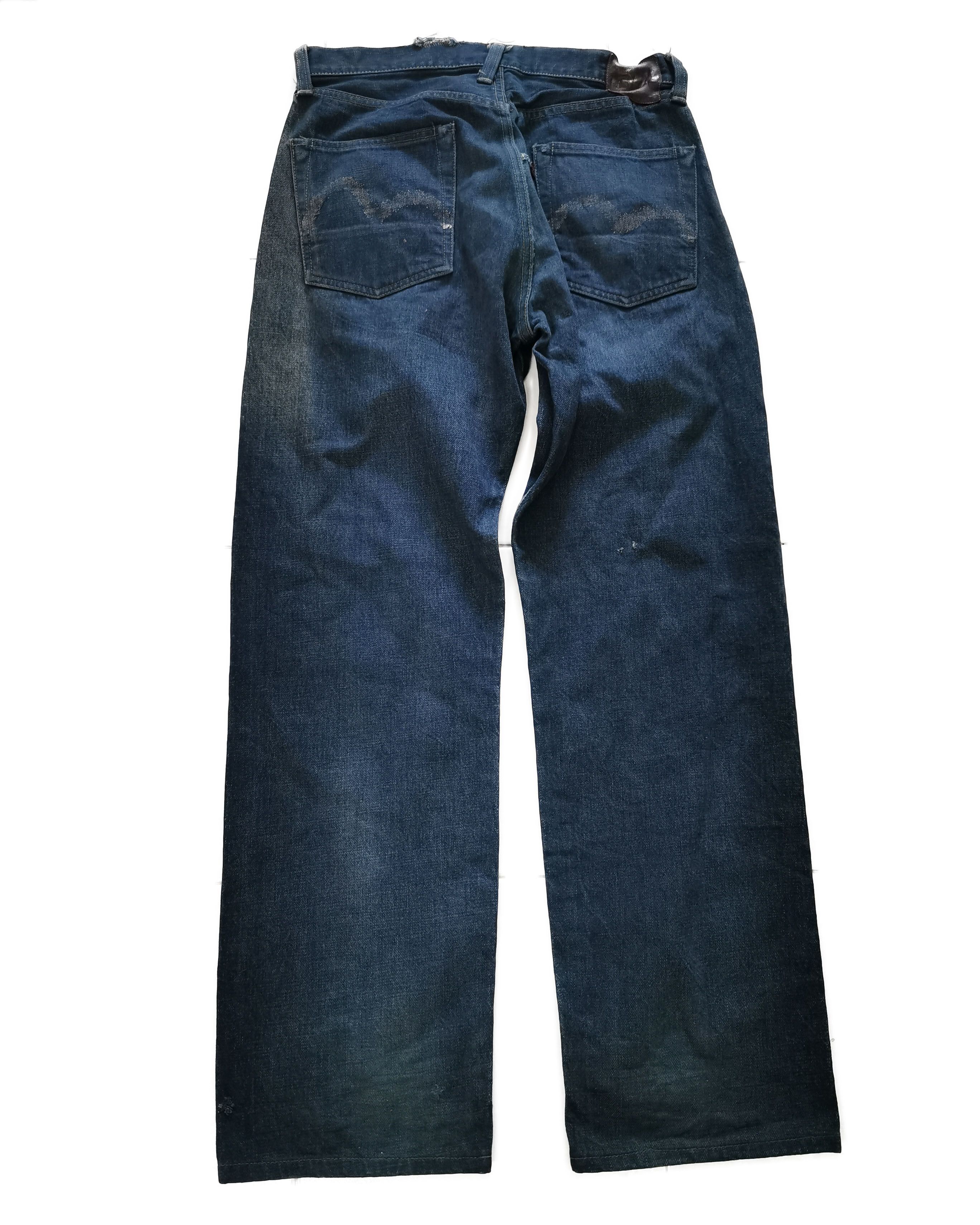 Evisu × Japanese Brand Vintage Evis Distressed Denim Re-dye Selvedge Jeans Size US 30 / EU 46 - 2 Thumbnail