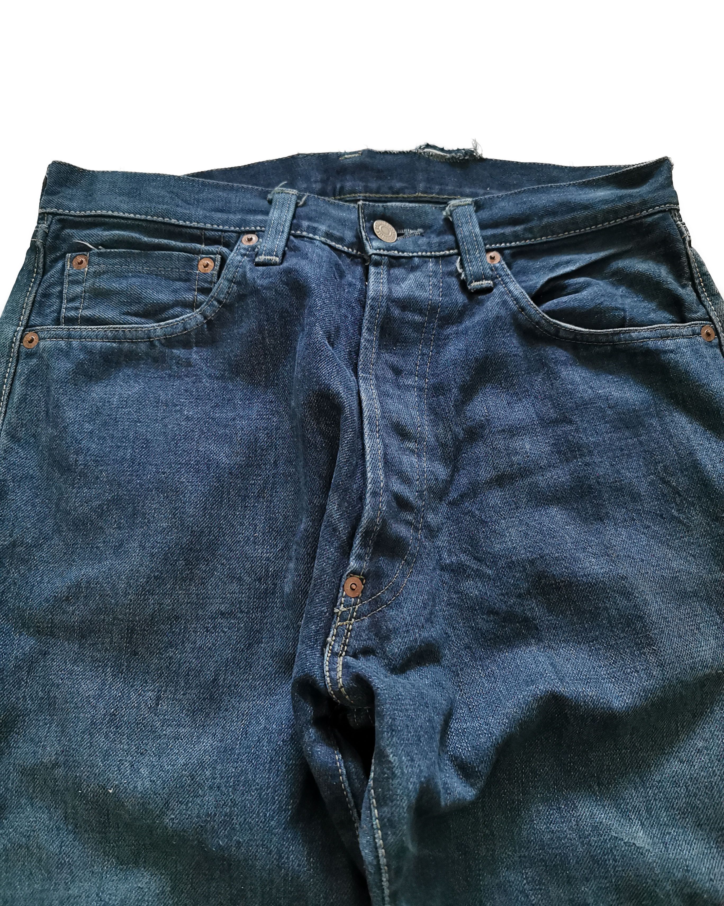 Evisu × Japanese Brand Vintage Evis Distressed Denim Re-dye Selvedge Jeans Size US 30 / EU 46 - 5 Thumbnail