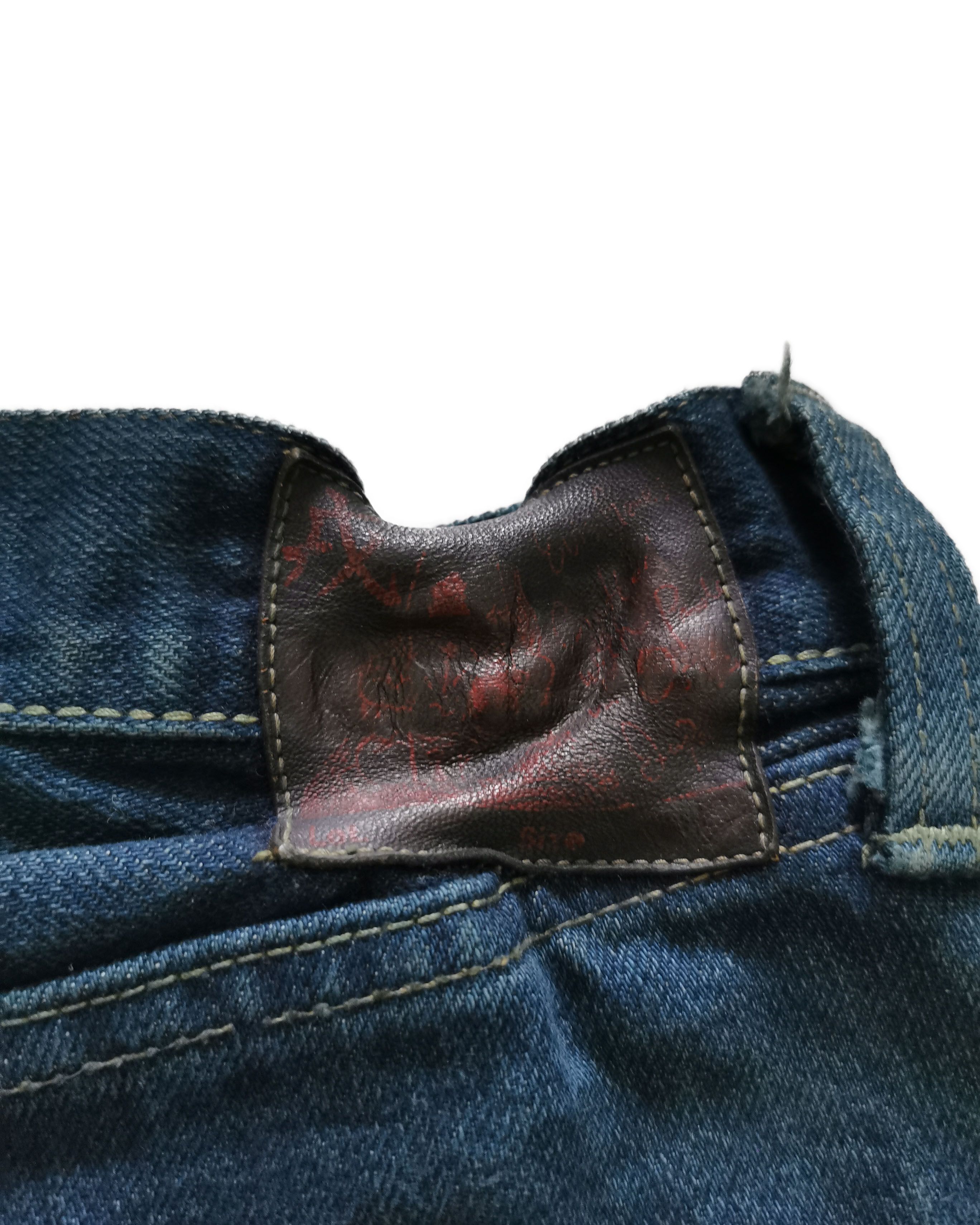 Evisu × Japanese Brand Vintage Evis Distressed Denim Re-dye Selvedge Jeans Size US 30 / EU 46 - 9 Thumbnail