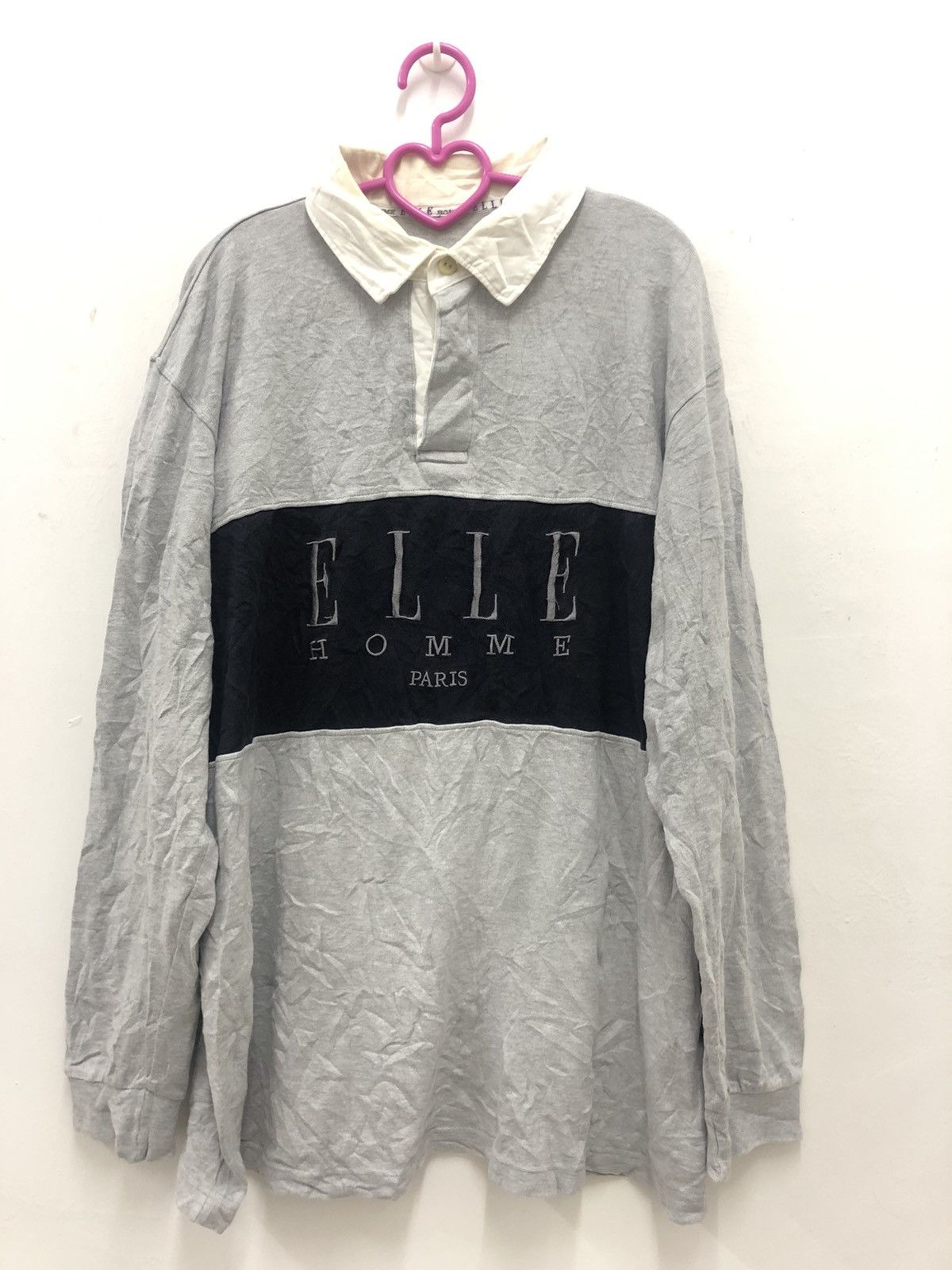 Japanese Brand Rare Vintage ELLE HOMME PARIS Spell Out Big Logo Polo Shirt Size US L / EU 52-54 / 3 - 1 Thumbnail