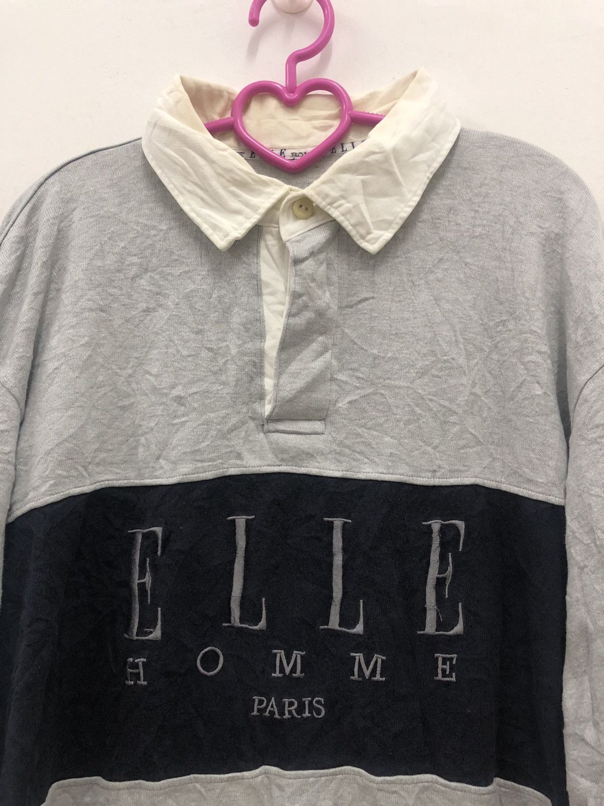 Japanese Brand Rare Vintage ELLE HOMME PARIS Spell Out Big Logo Polo Shirt Size US L / EU 52-54 / 3 - 2 Thumbnail
