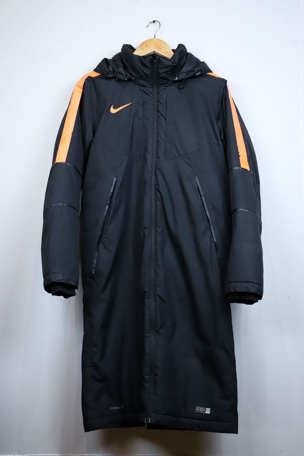 Image of Nike Puffer Jackets Long Jacket, Hoodie in Black, Men's (Size Small)