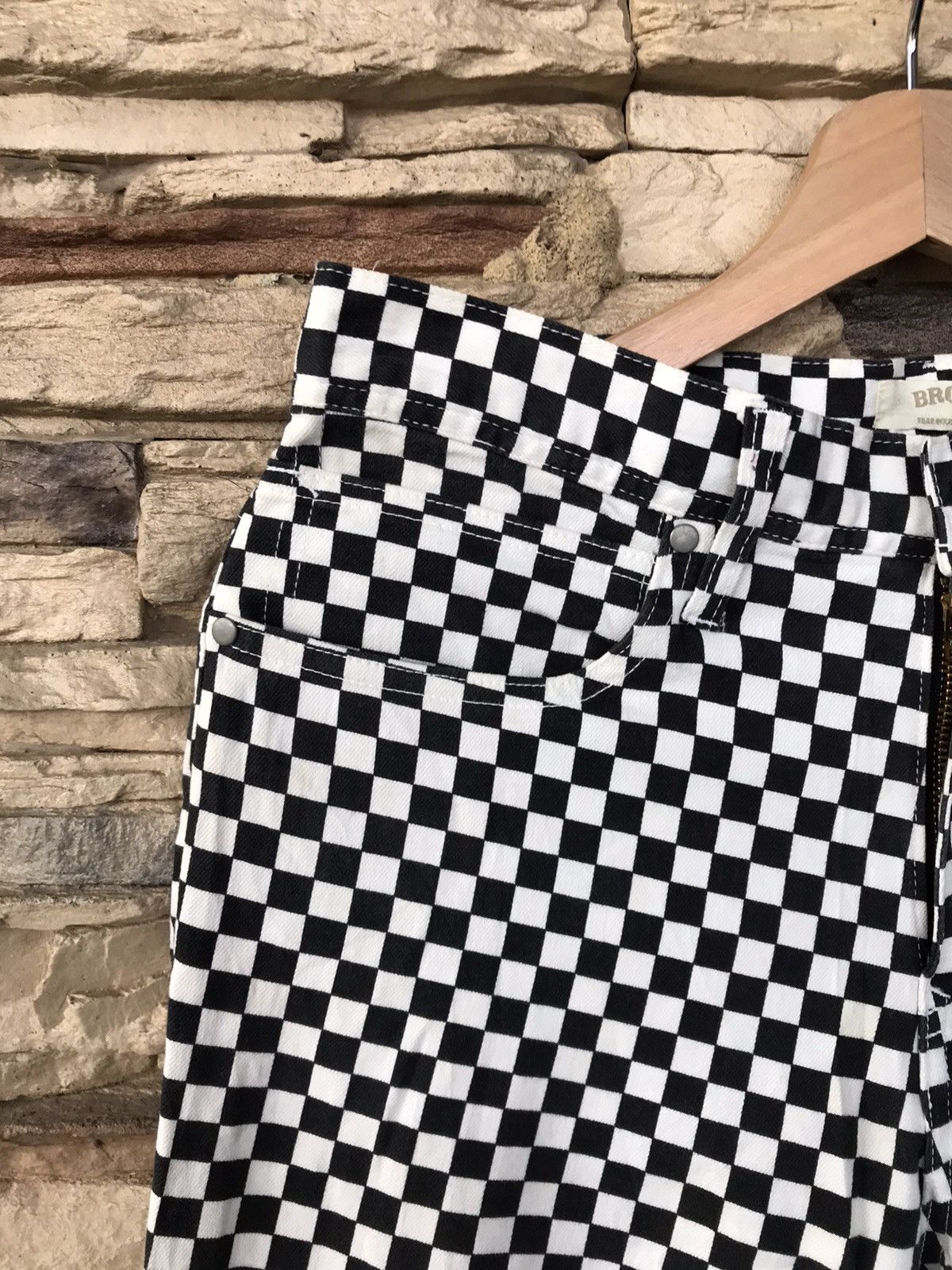 Vintage Browny Checkered Design Pants skategang vans Size US 32 / EU 48 - 4 Thumbnail