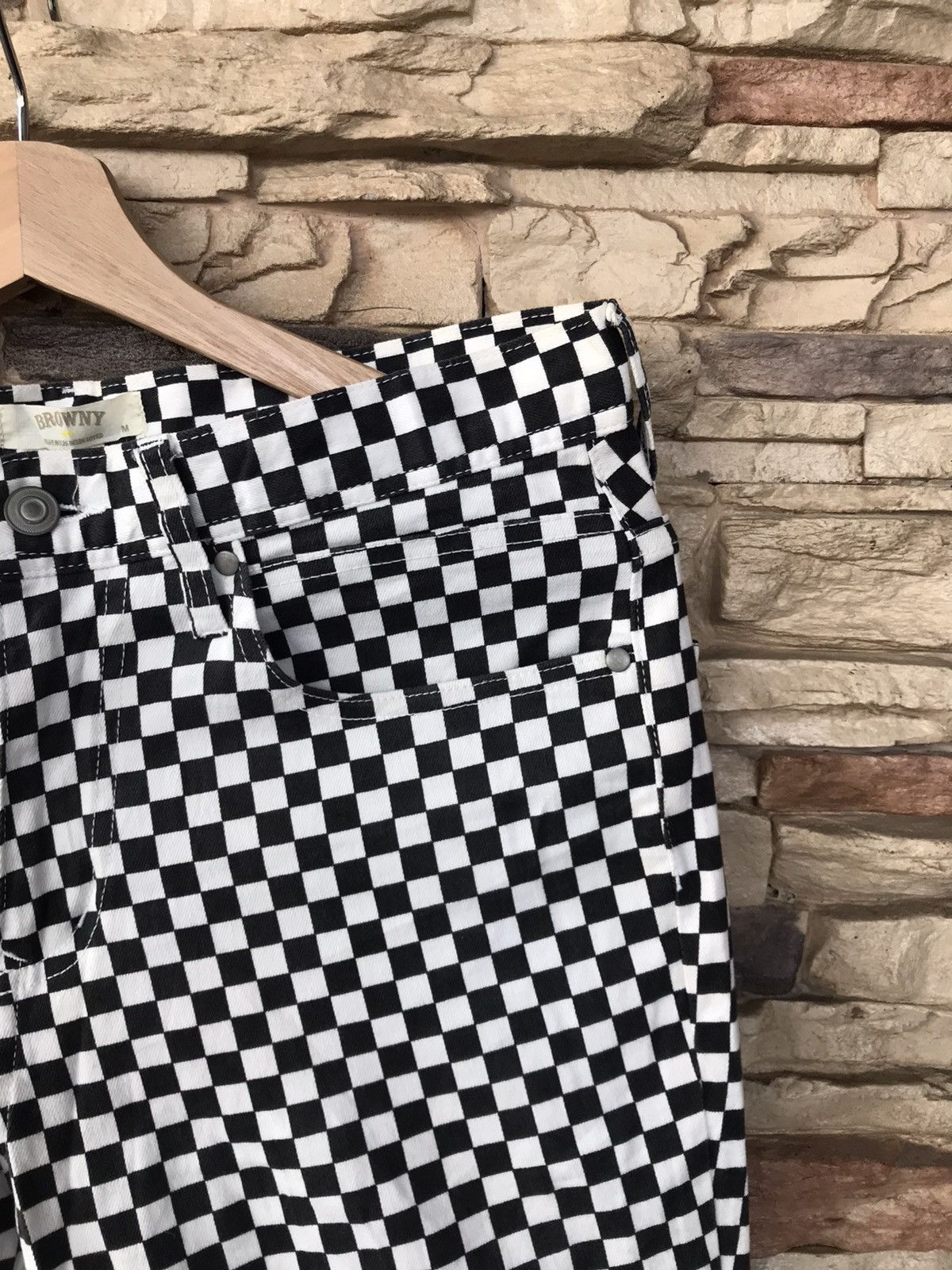 Vintage Browny Checkered Design Pants skategang vans Size US 32 / EU 48 - 3 Thumbnail