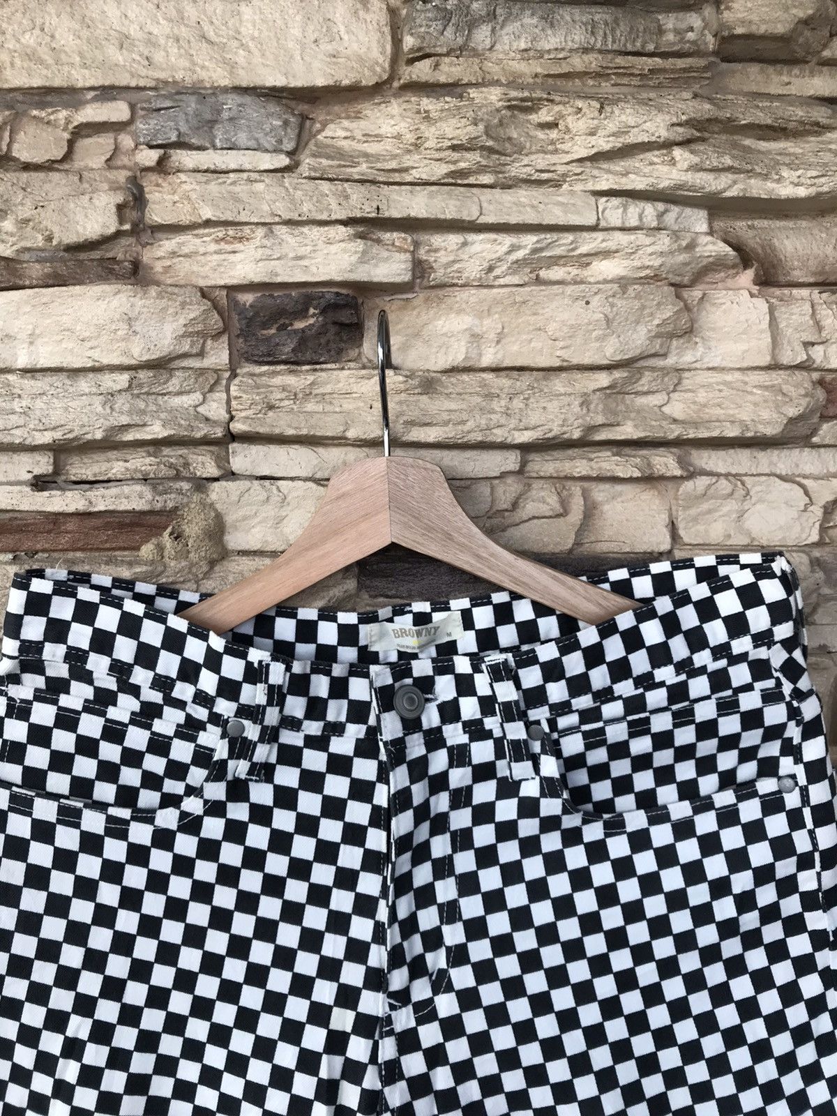 Vintage Browny Checkered Design Pants skategang vans Size US 32 / EU 48 - 5 Thumbnail