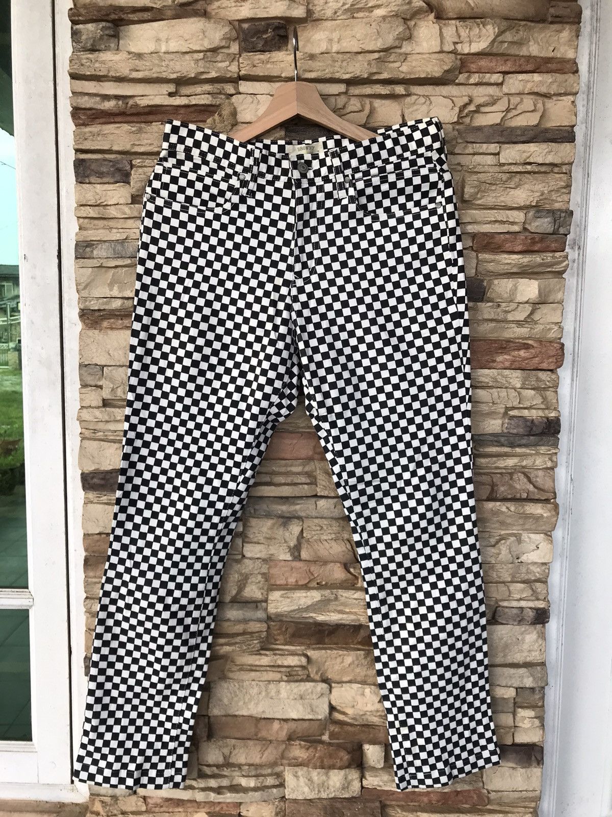 Vintage Browny Checkered Design Pants skategang vans Size US 32 / EU 48 - 1 Thumbnail