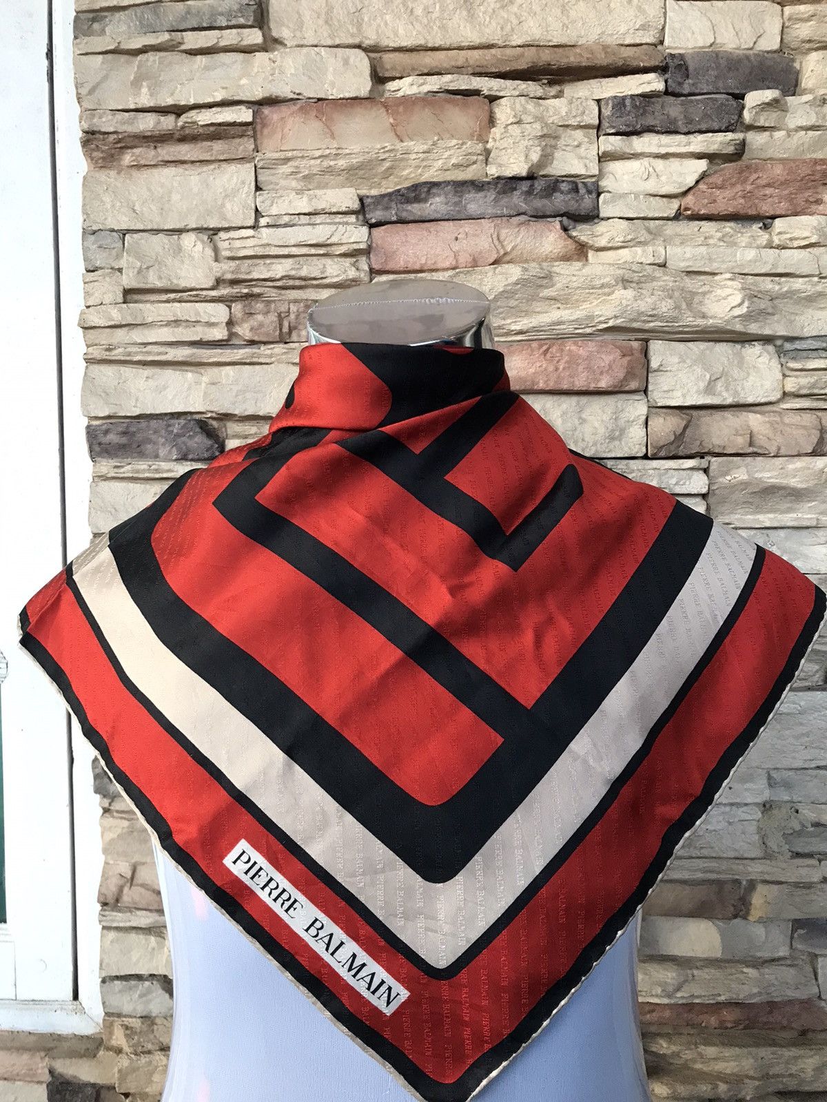 Pierre Balmain Pierre Balmain Monogram Silk Scarf Size ONE SIZE - 1 Thumbnail