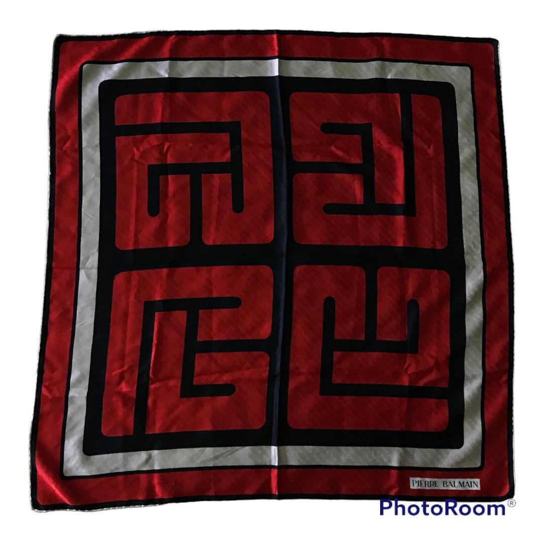 Pierre Balmain Pierre Balmain Monogram Silk Scarf Size ONE SIZE - 4 Thumbnail