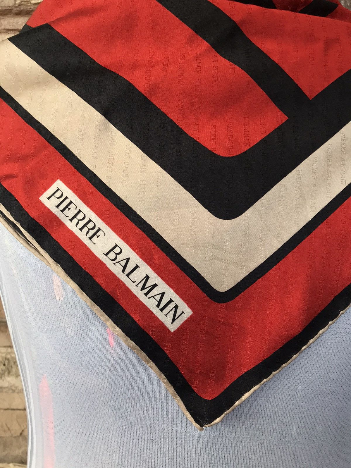 Pierre Balmain Pierre Balmain Monogram Silk Scarf Size ONE SIZE - 7 Thumbnail