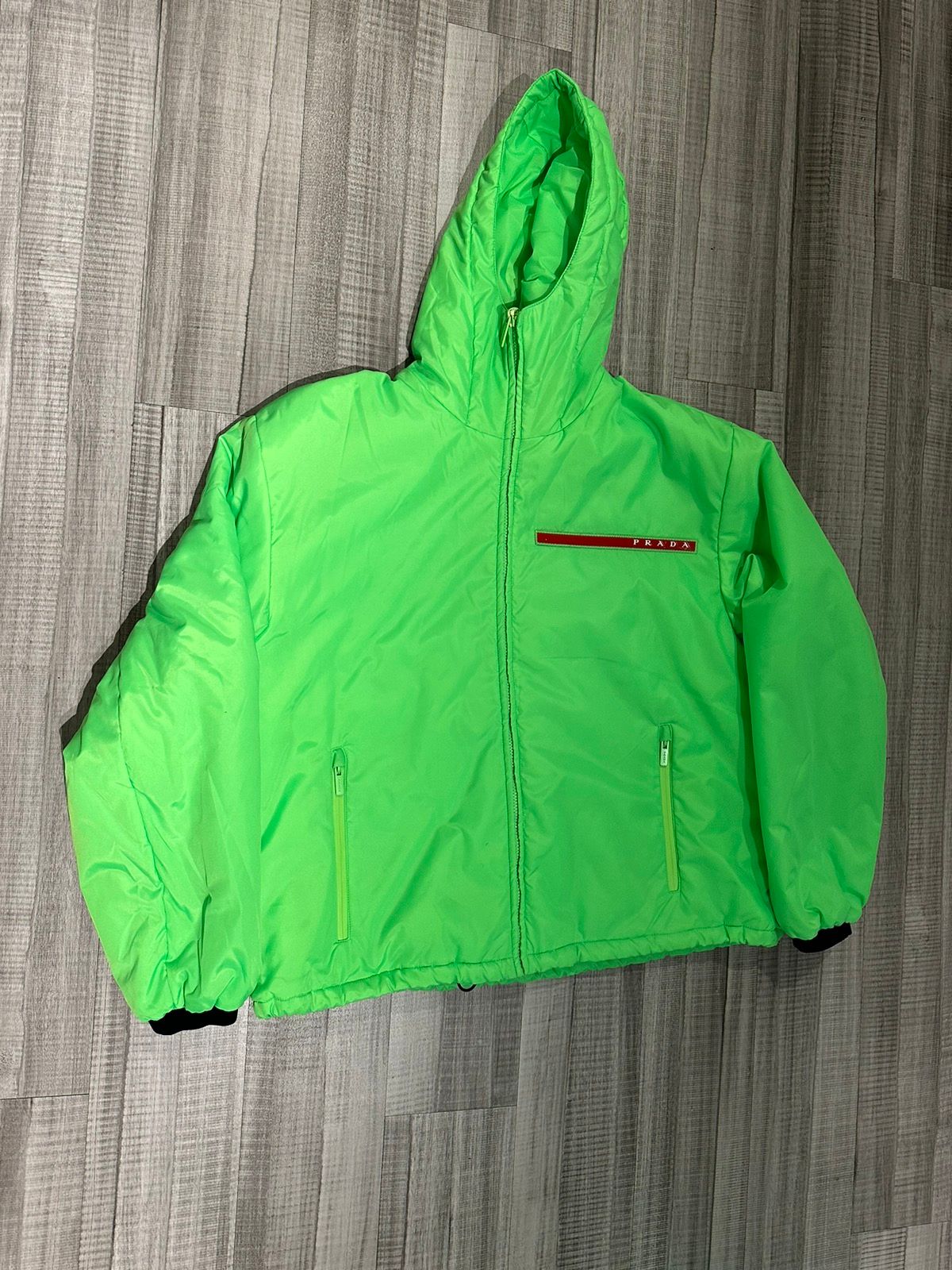 Pre-owned Prada Linea Rossa Pistachio Padded Puffer Jacket In Green