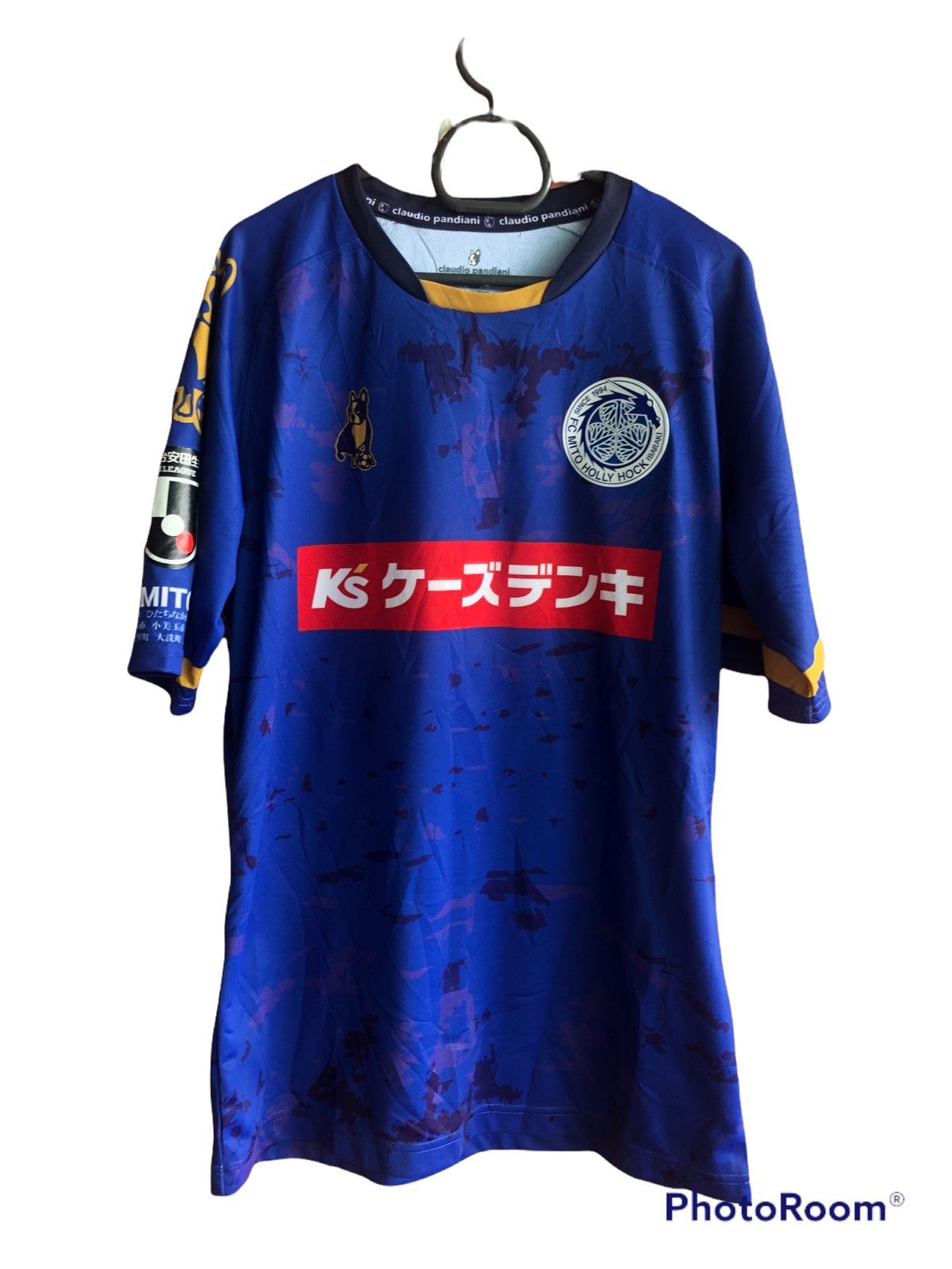 image of Jersey Vintage J League Claudio Pandiani Fc Mito Holly Hock in Blue, Men's (Size XL)