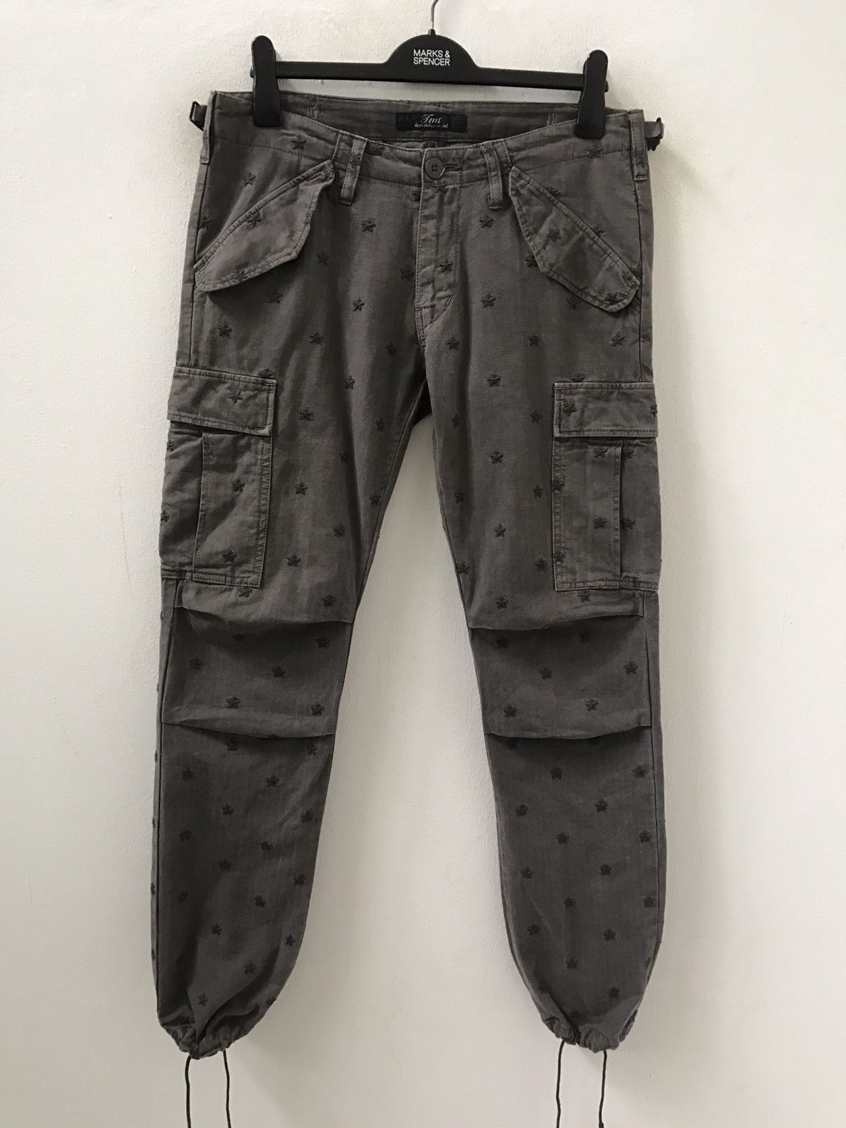 image of Tmt Japan Embroidery Atomic Stars Hbt Parachute Cargo in Grey, Men's (Size 32)