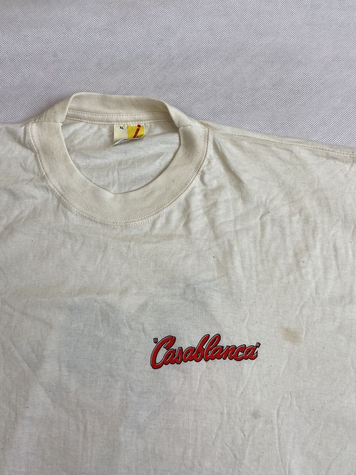 Vintage 90s JTS CASABLANCA HUMPHREY BOGART CULT MOVIE FILM TEE Size US XL / EU 56 / 4 - 4 Thumbnail