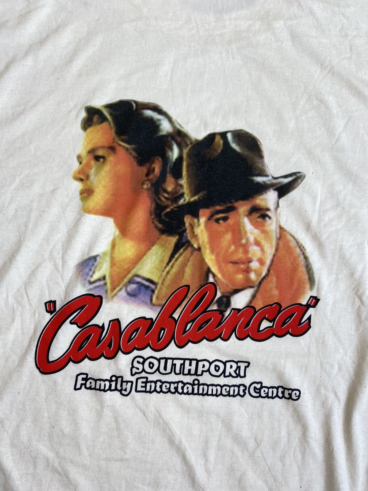 Vintage 90s JTS CASABLANCA HUMPHREY BOGART CULT MOVIE FILM TEE Size US XL / EU 56 / 4 - 2 Thumbnail