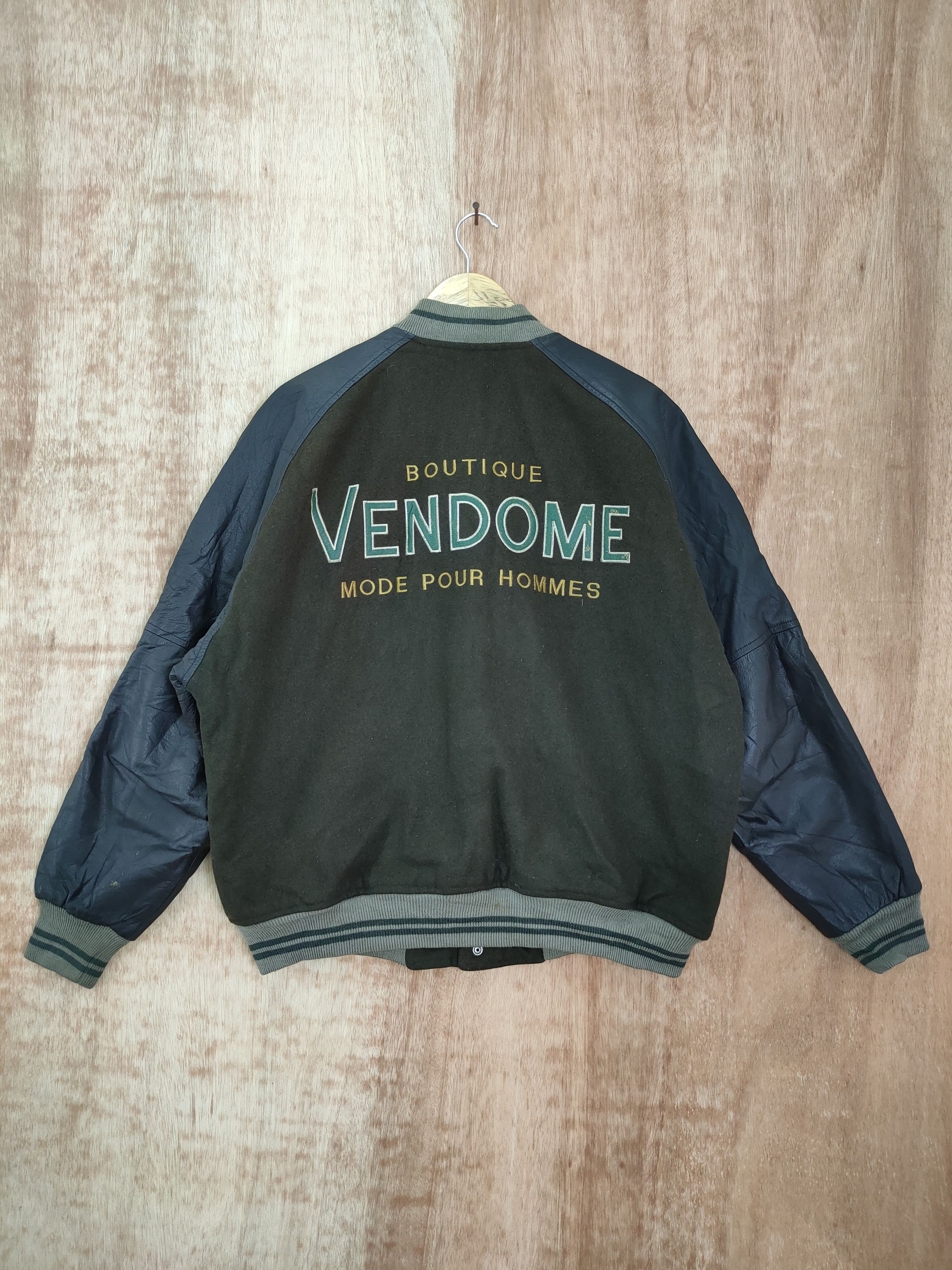image of Dl Boutique Vendome V Men Varsity Wool Jacket Vintage 4092 in Brown (Size Large)