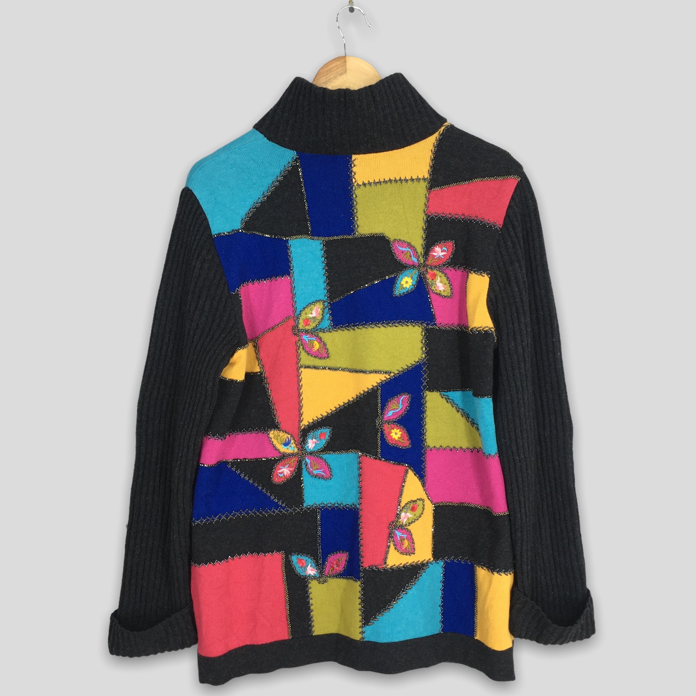 Vintage Escada Italy Wool Cardigan Women Long Jacket Medium