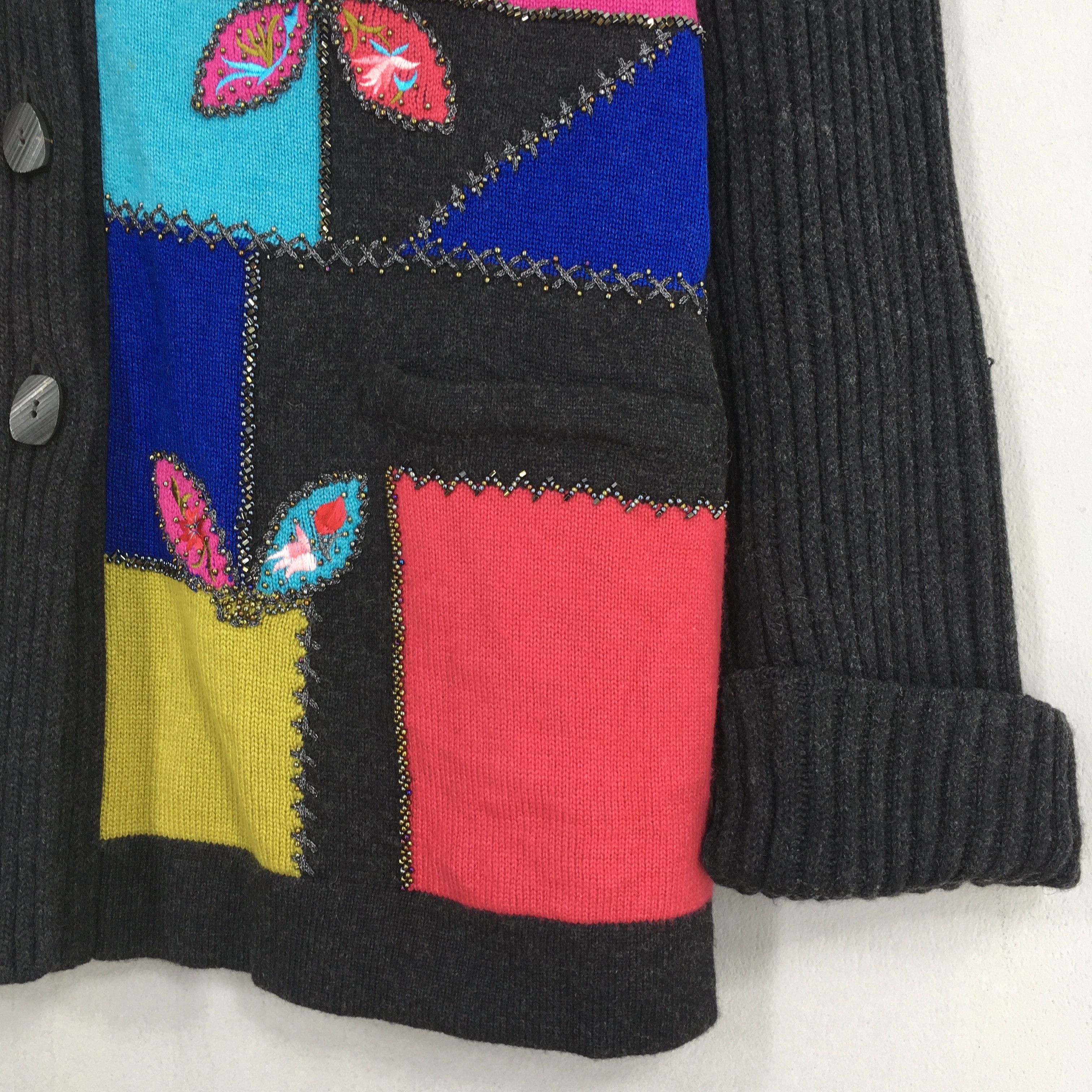 Vintage Escada Italy Wool Cardigan Women Long Jacket Medium