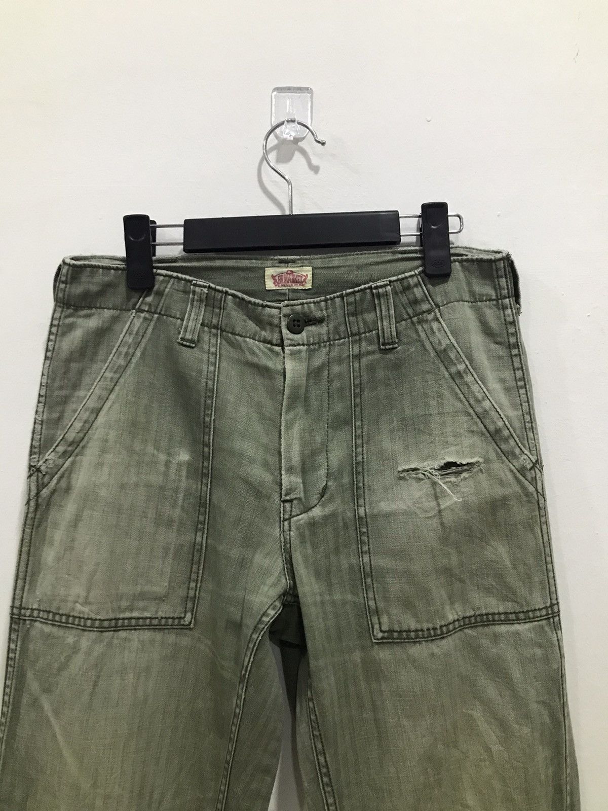 HOLLYWOOD RANCH MARKET Rare🔥Distressed HR Market baker Fatigue pants Size US 30 / EU 46 - 3 Thumbnail