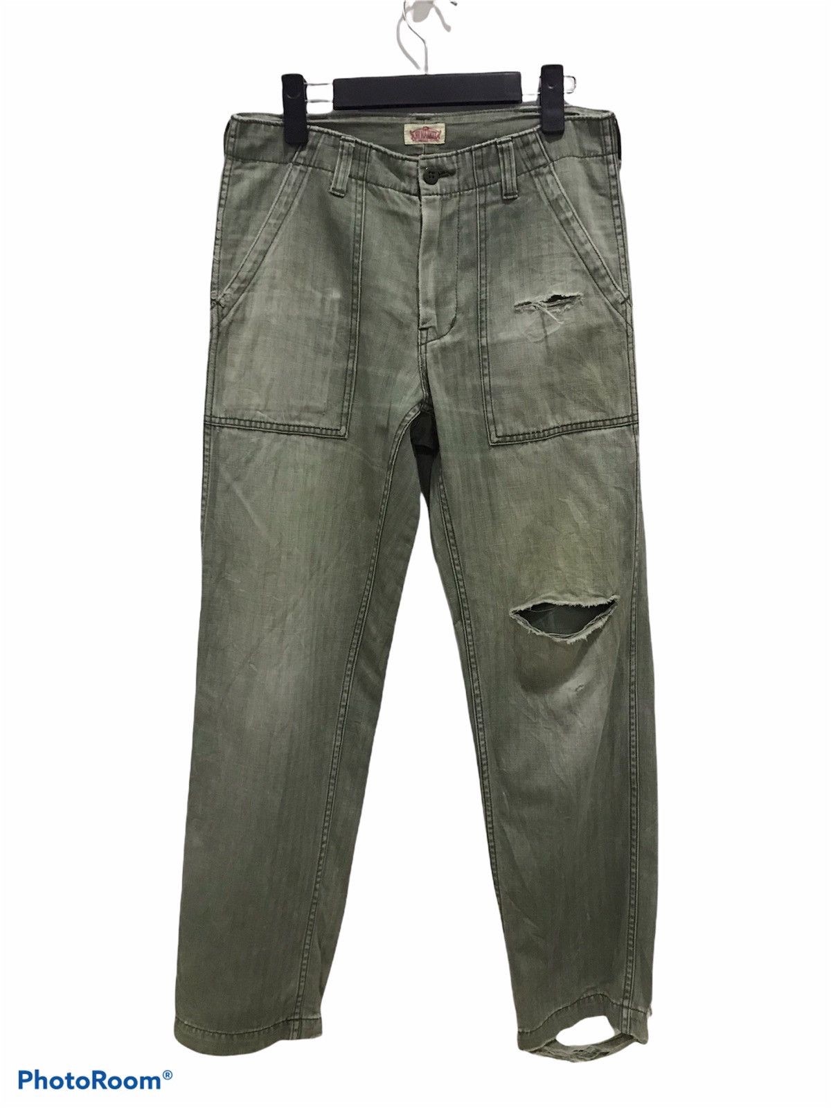 HOLLYWOOD RANCH MARKET Rare🔥Distressed HR Market baker Fatigue pants Size US 30 / EU 46 - 2 Thumbnail