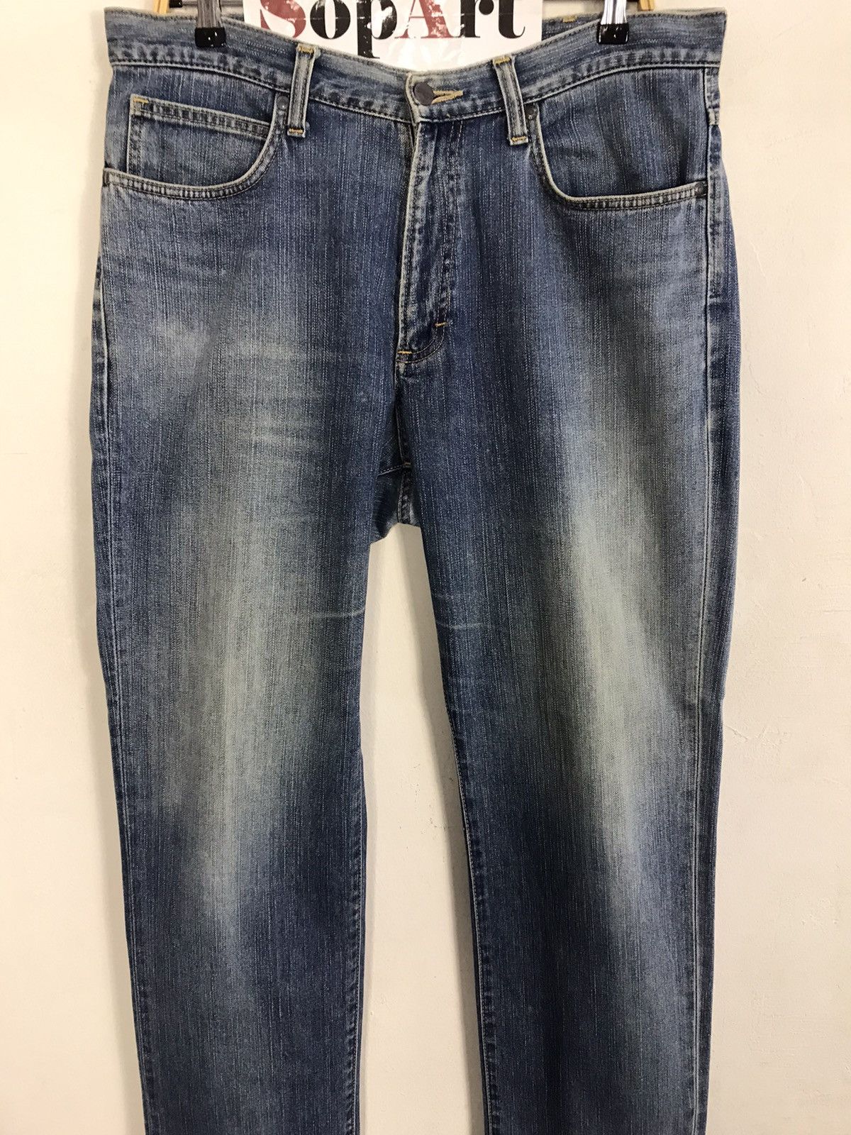Japanese Brand × Vintage × Wrangler Vintage Wrangler Blue Wash Zipper Style Size US 35 - 3 Thumbnail