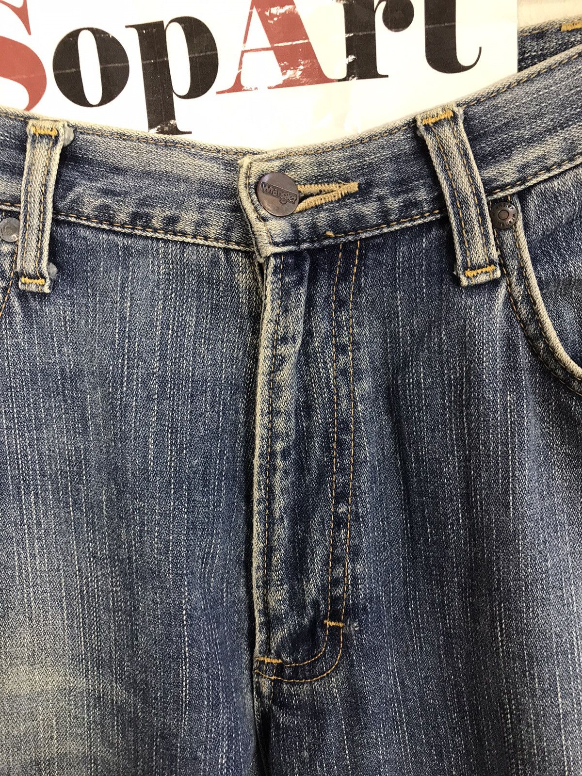 Japanese Brand × Vintage × Wrangler Vintage Wrangler Blue Wash Zipper Style Size US 35 - 7 Thumbnail