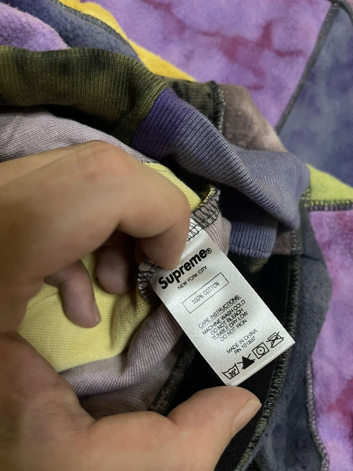 Supreme Supreme ss19 patchwork tie dye hoodie hooded sweatshirt Size US L / EU 52-54 / 3 - 4 Thumbnail