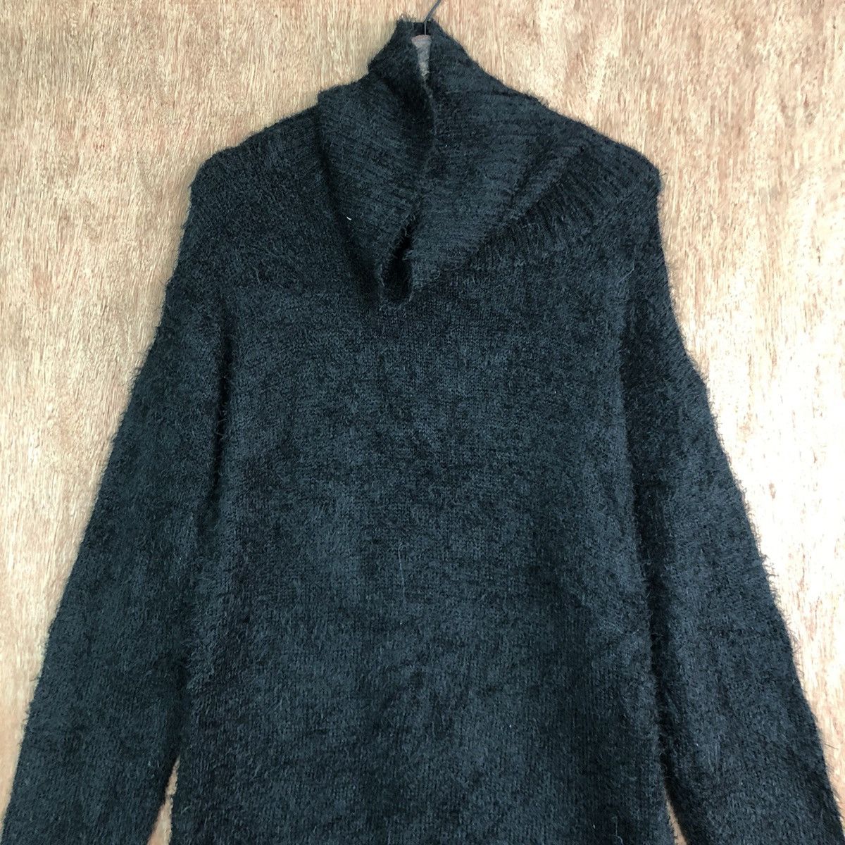 Homespun Knitwear DLL M.r.k Black Mohair Shag Shaggy long Knitwear #c376 Size XL / US 12-14 / IT 48-50 - 2 Thumbnail