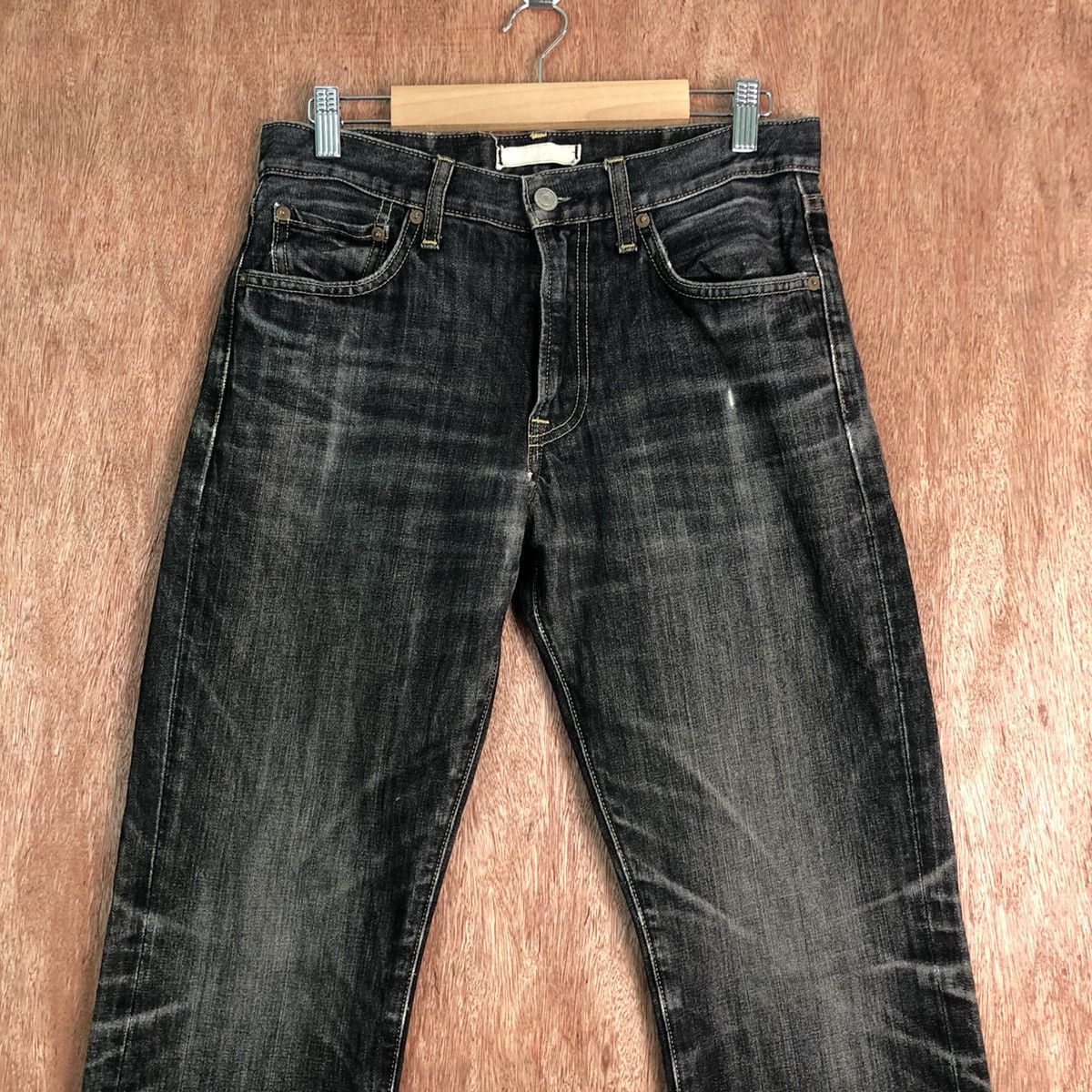 Uniqlo DLL UJ Uniqlo Black distressed Denim Jeans Pants #c272 Size US 29 - 2 Thumbnail