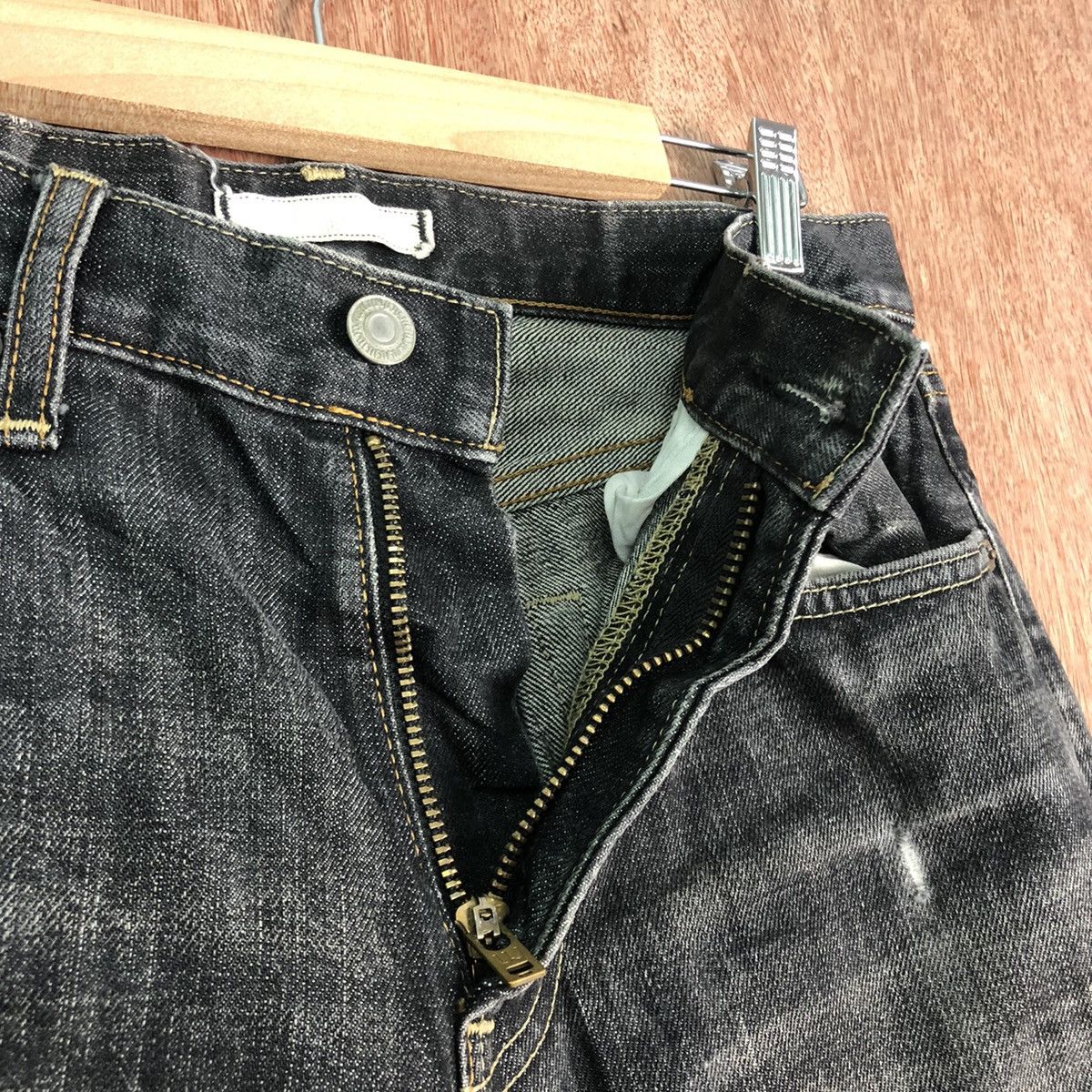 Uniqlo DLL UJ Uniqlo Black distressed Denim Jeans Pants #c272 Size US 29 - 5 Thumbnail