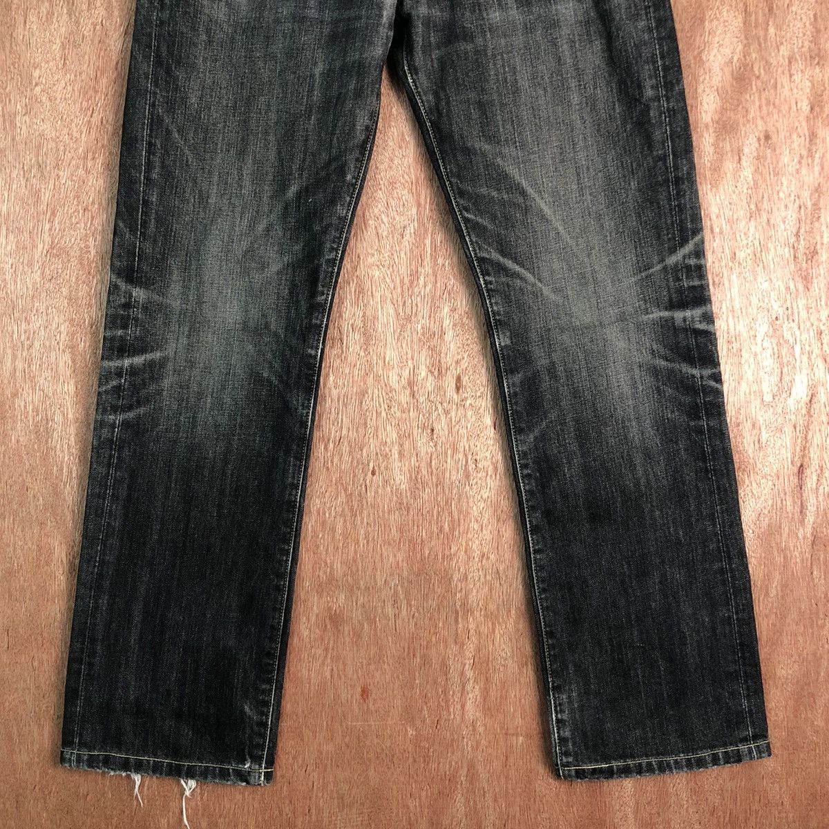 Uniqlo DLL UJ Uniqlo Black distressed Denim Jeans Pants #c272 Size US 29 - 3 Thumbnail